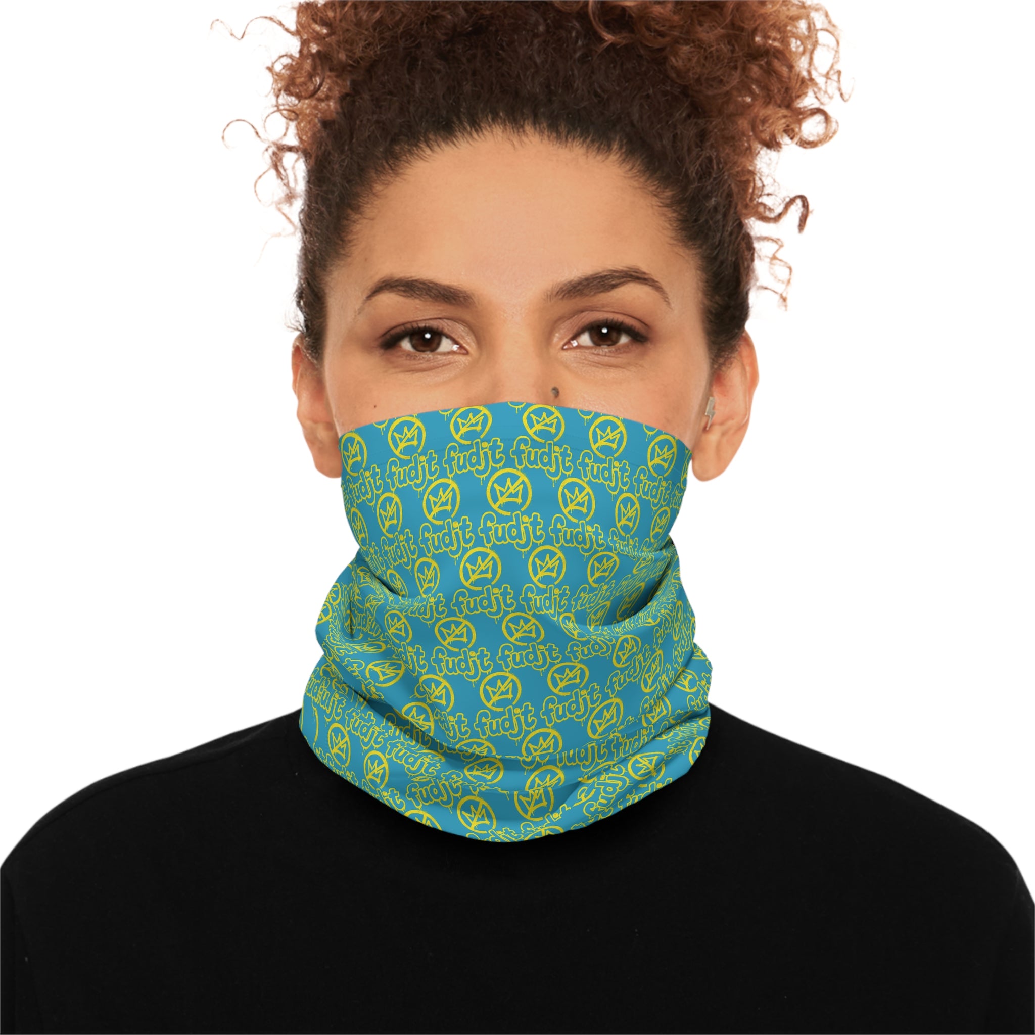Turquoise Golden fudjt No Kings 1.25 Neck Gaiter