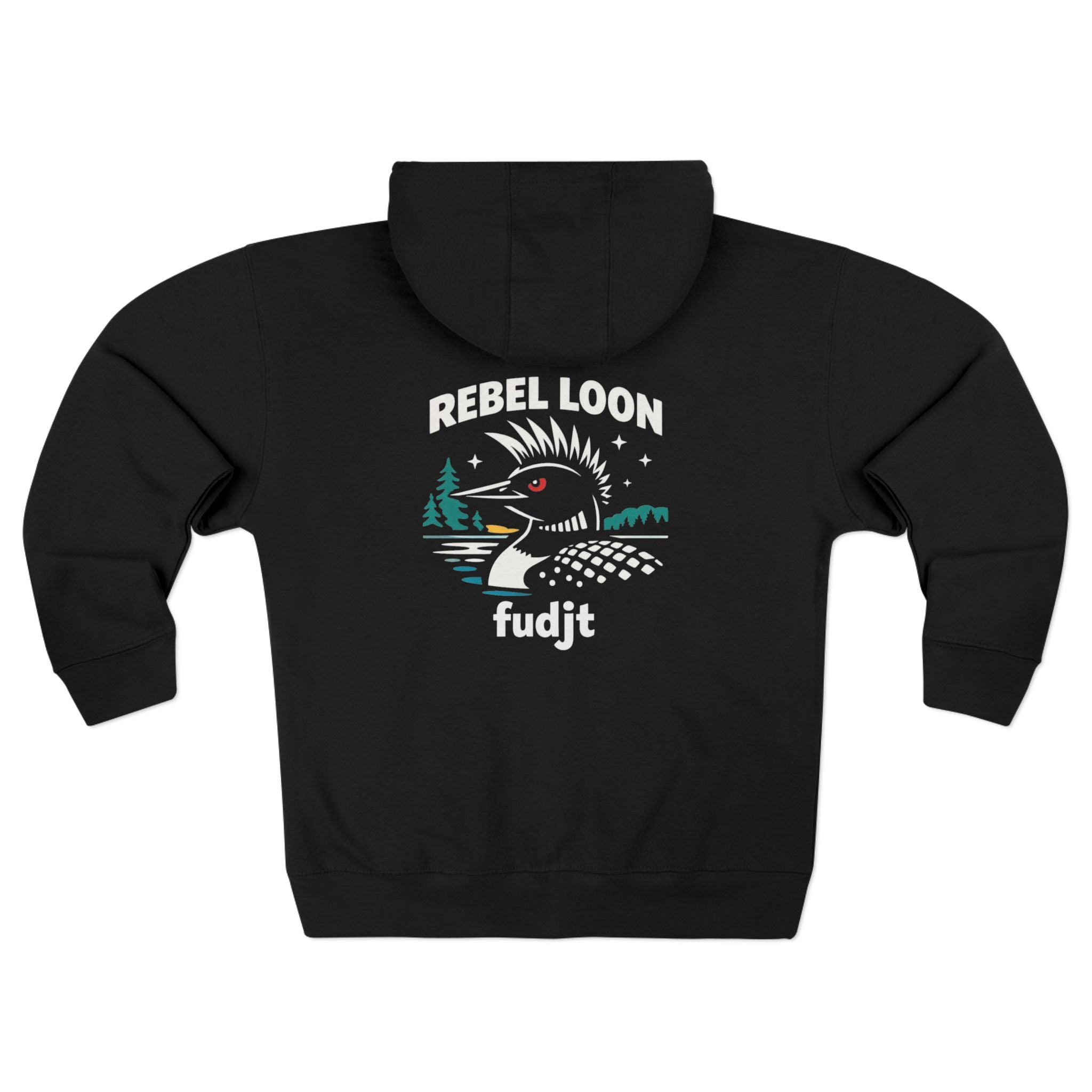 fudjt Rebel Loon Naturescape Zip Hoodie | Front & Back Graphic | 5 Colors