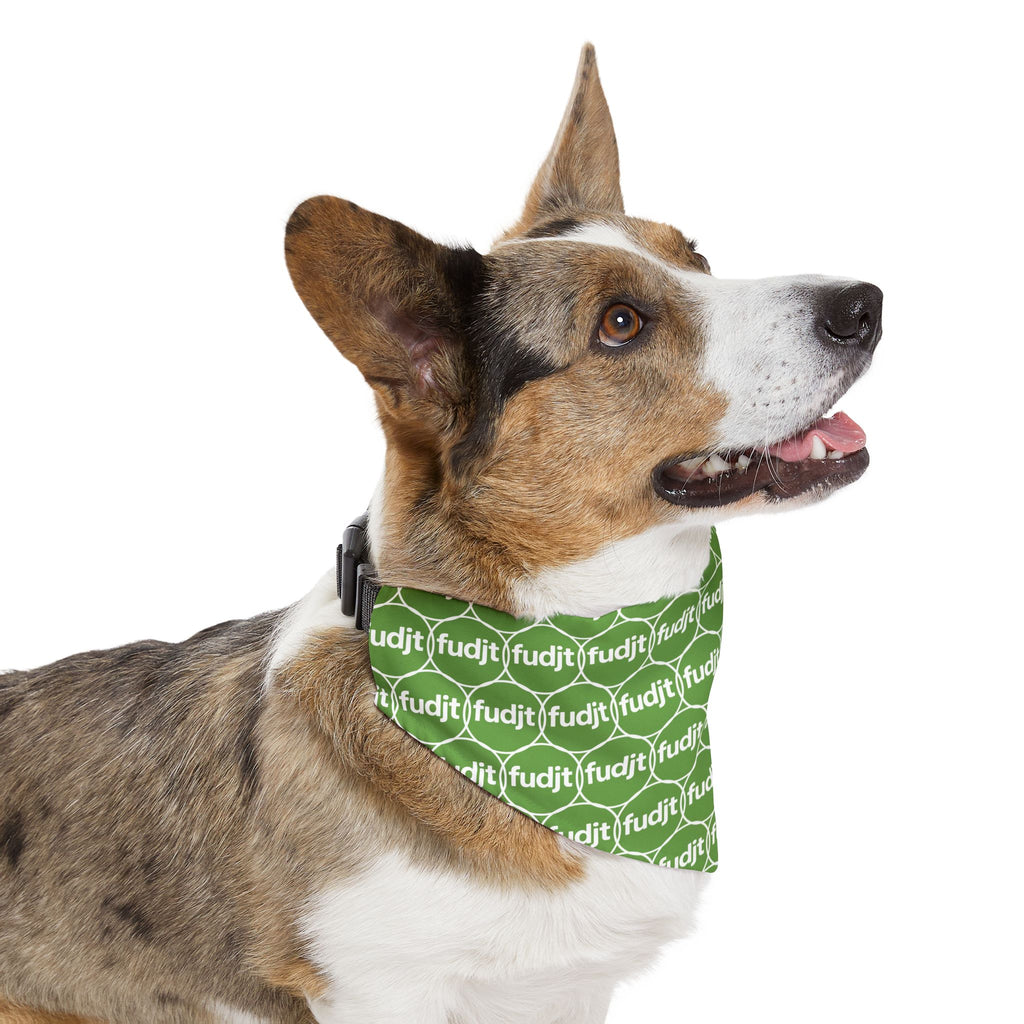 Green fudjt Unbroken Chain 1.25  Bandana Collar for Dogs, Cats & More | 4 Sizes