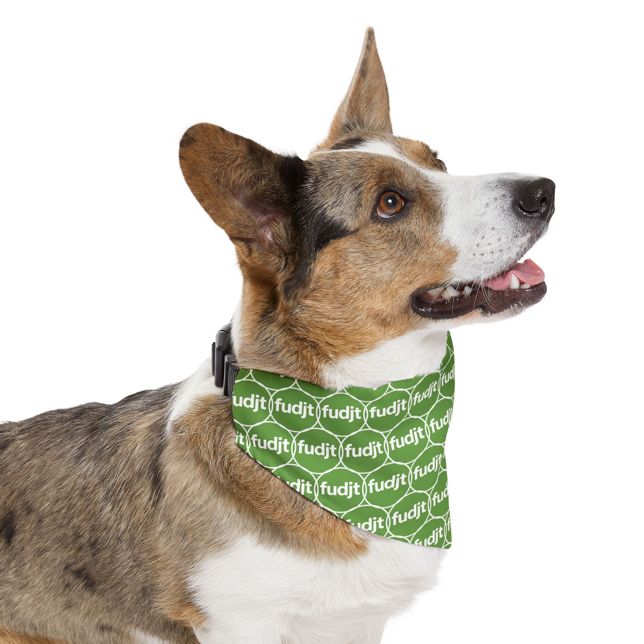 Green fudjt Unbroken Chain 1.25  Bandana Collar for Dogs, Cats & More | 4 Sizes