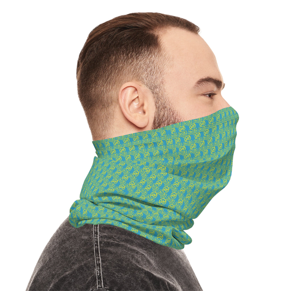 Turquoise Golden fudjt No Kings .5 Neck Gaiter