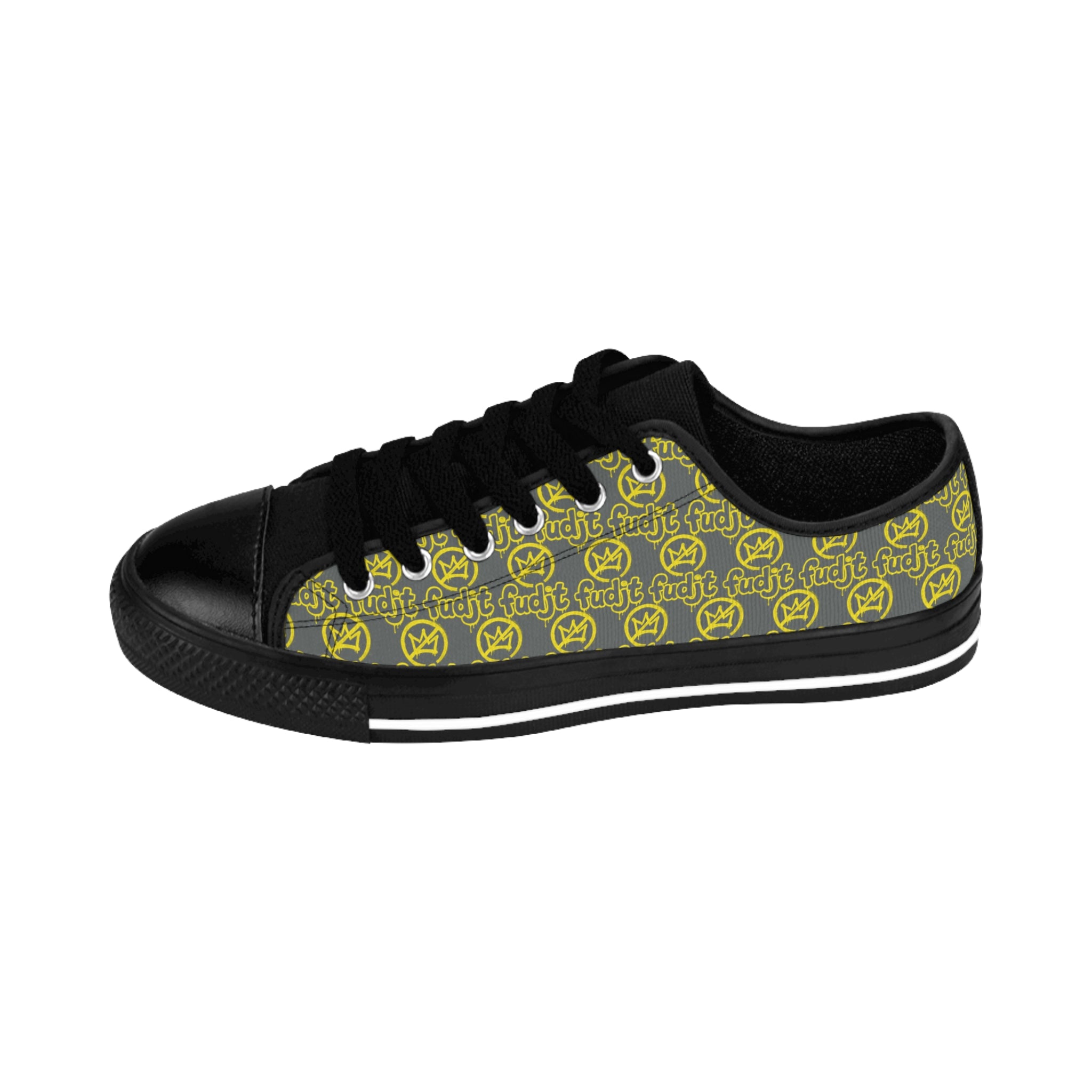 Dark Gray Golden fudjt No Kings Street Style Sneakers | Women & Girls All Over 1 Low Top