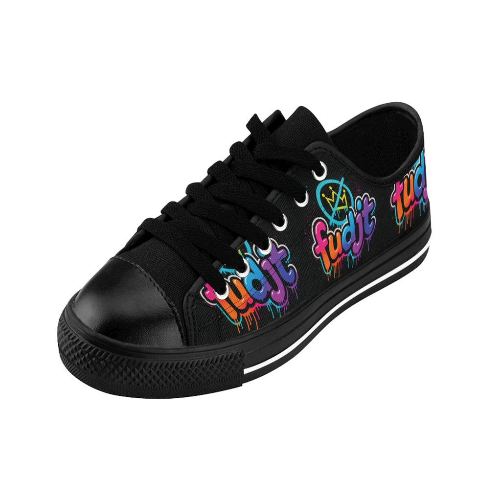 fudjt No Kings Clown Town Street Style Sneakers | Men & Boys Black All Over Low Top