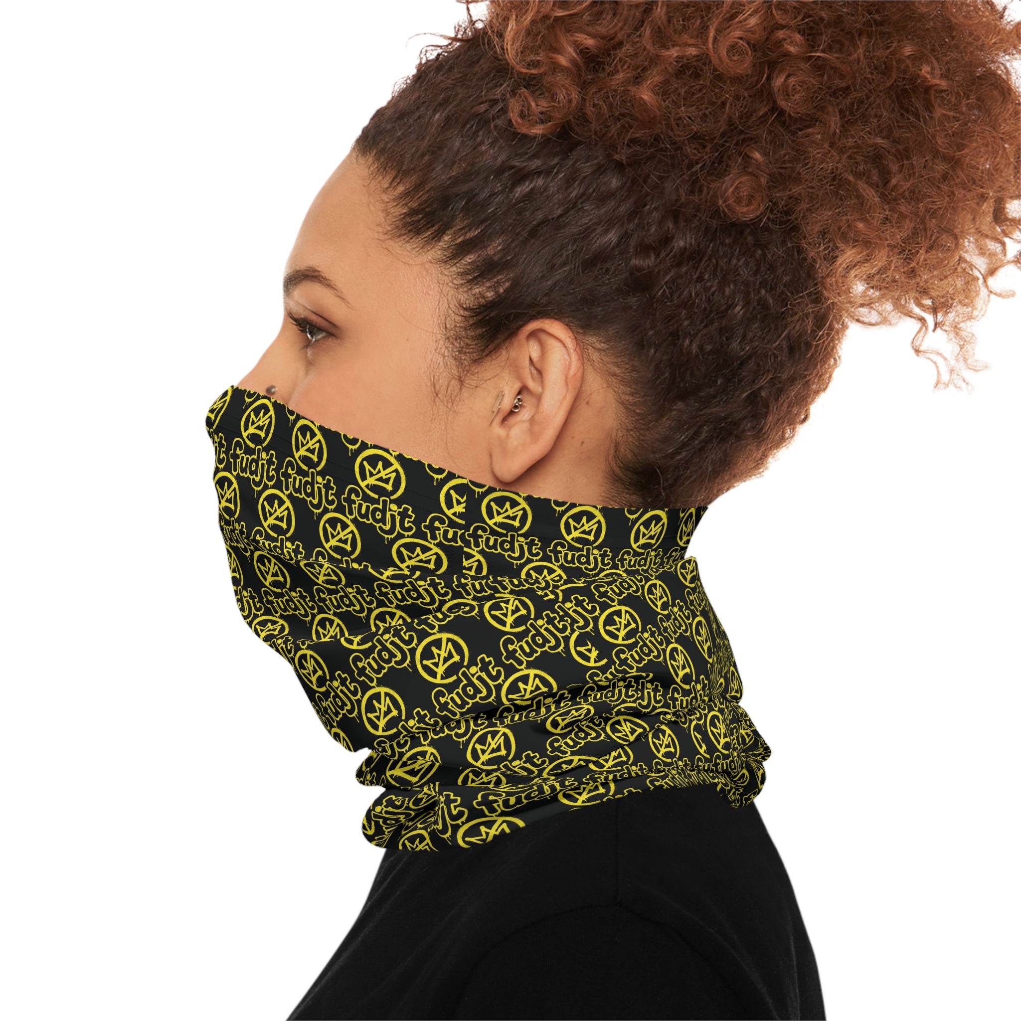 Black Golden fudjt No Kings 1.25 Neck Gaiter