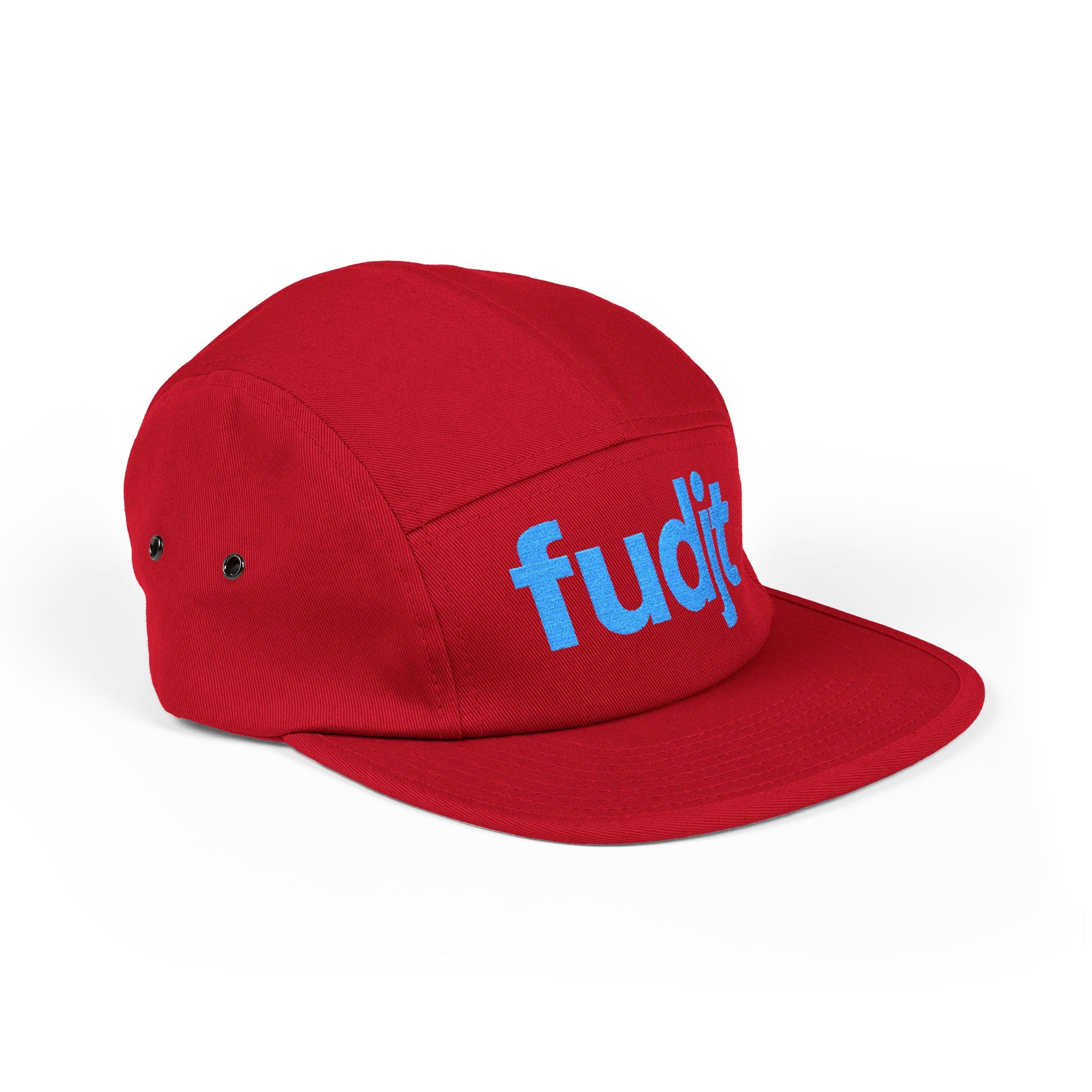Embroidered 5 Panel Cap - Turquoise fudjt Logo - 6 Colors