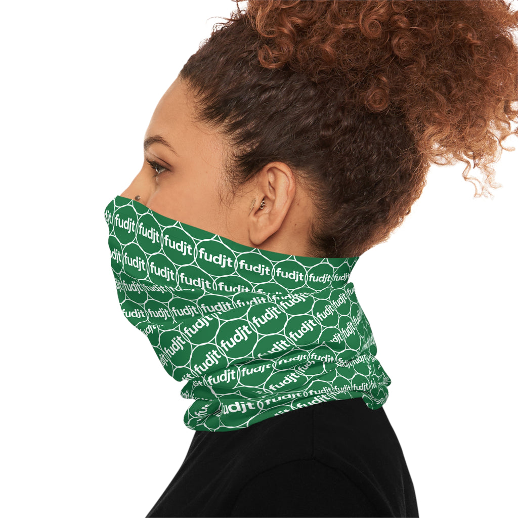 Dark Green & White fudjt Unbroken Chain 1.25 Neck Gaiter
