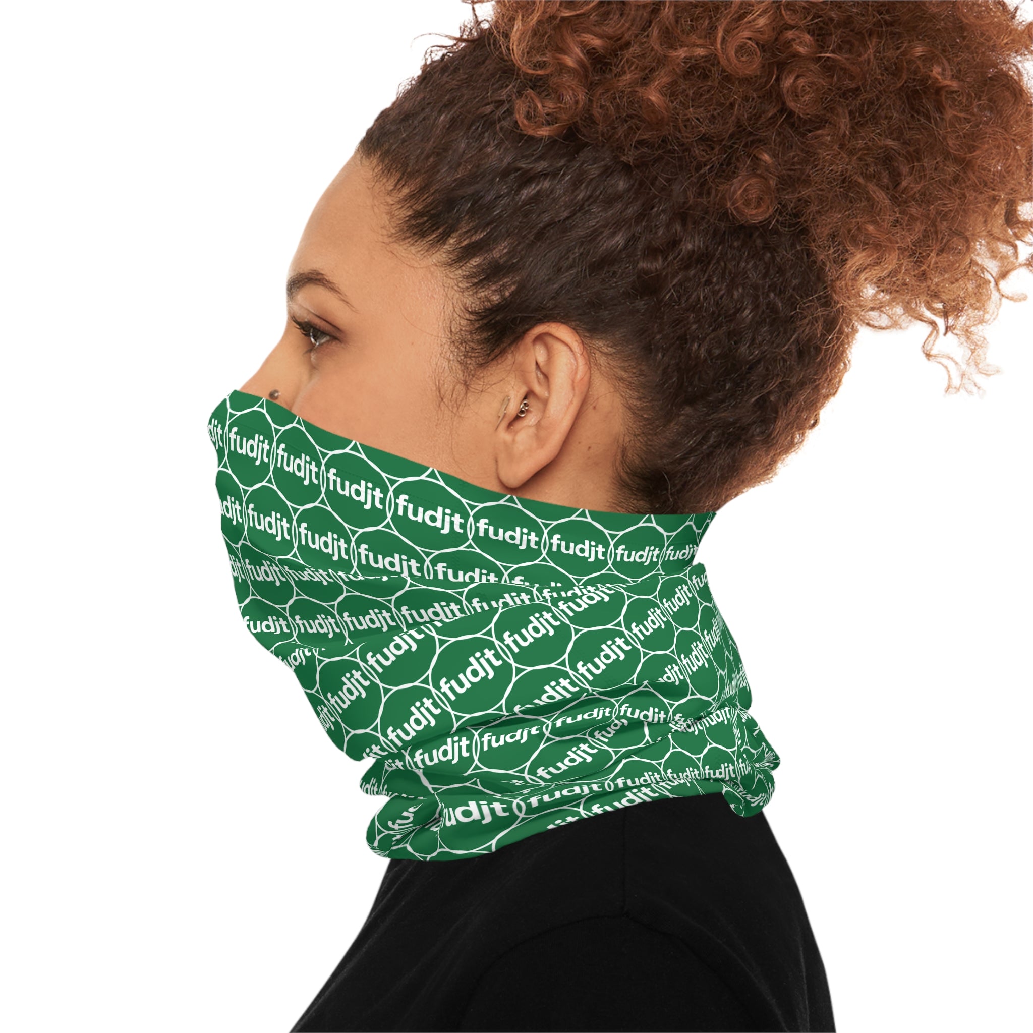 Dark Green & White fudjt Unbroken Chain 1.25 Neck Gaiter