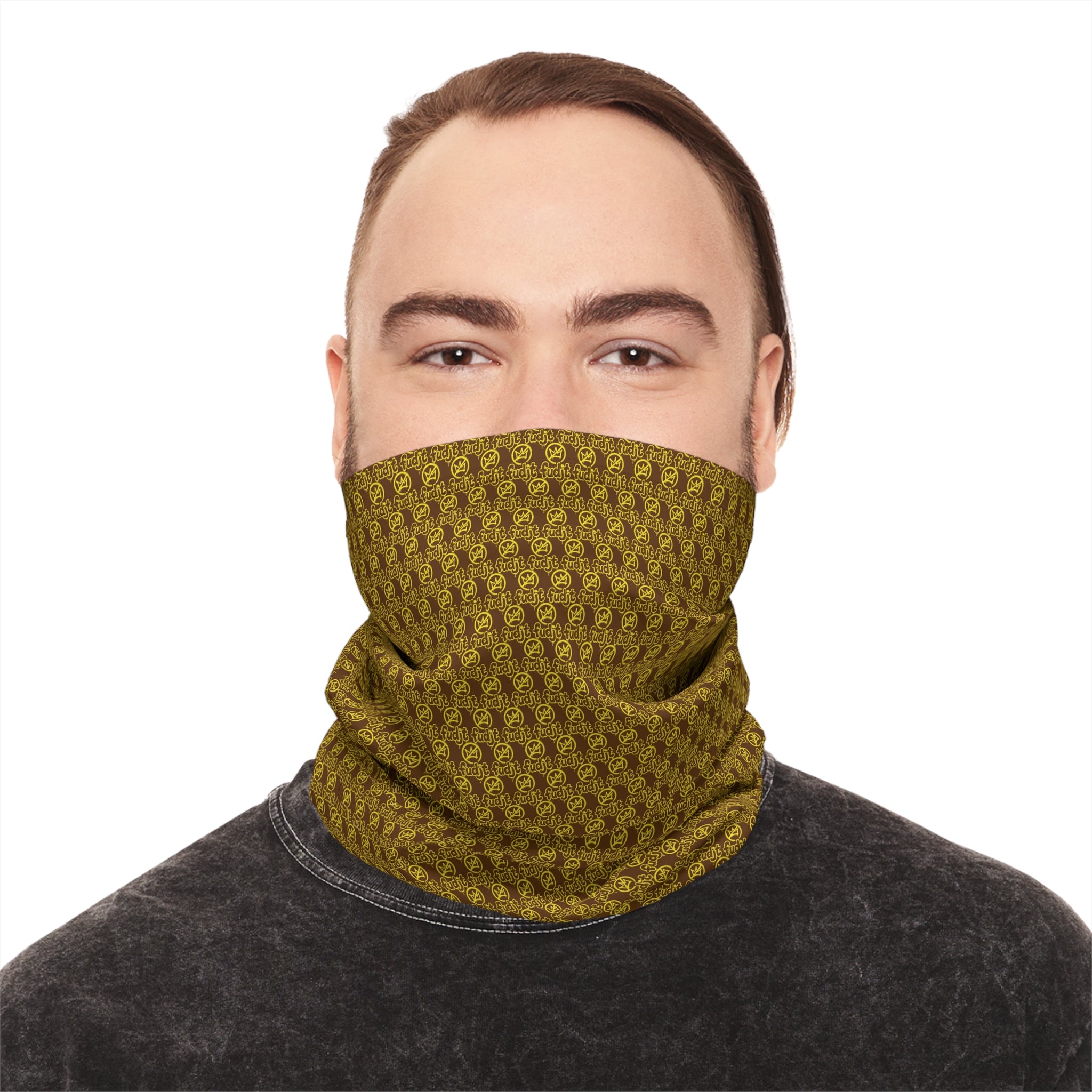 Brown Golden fudjt No Kings .5 Neck Gaiter