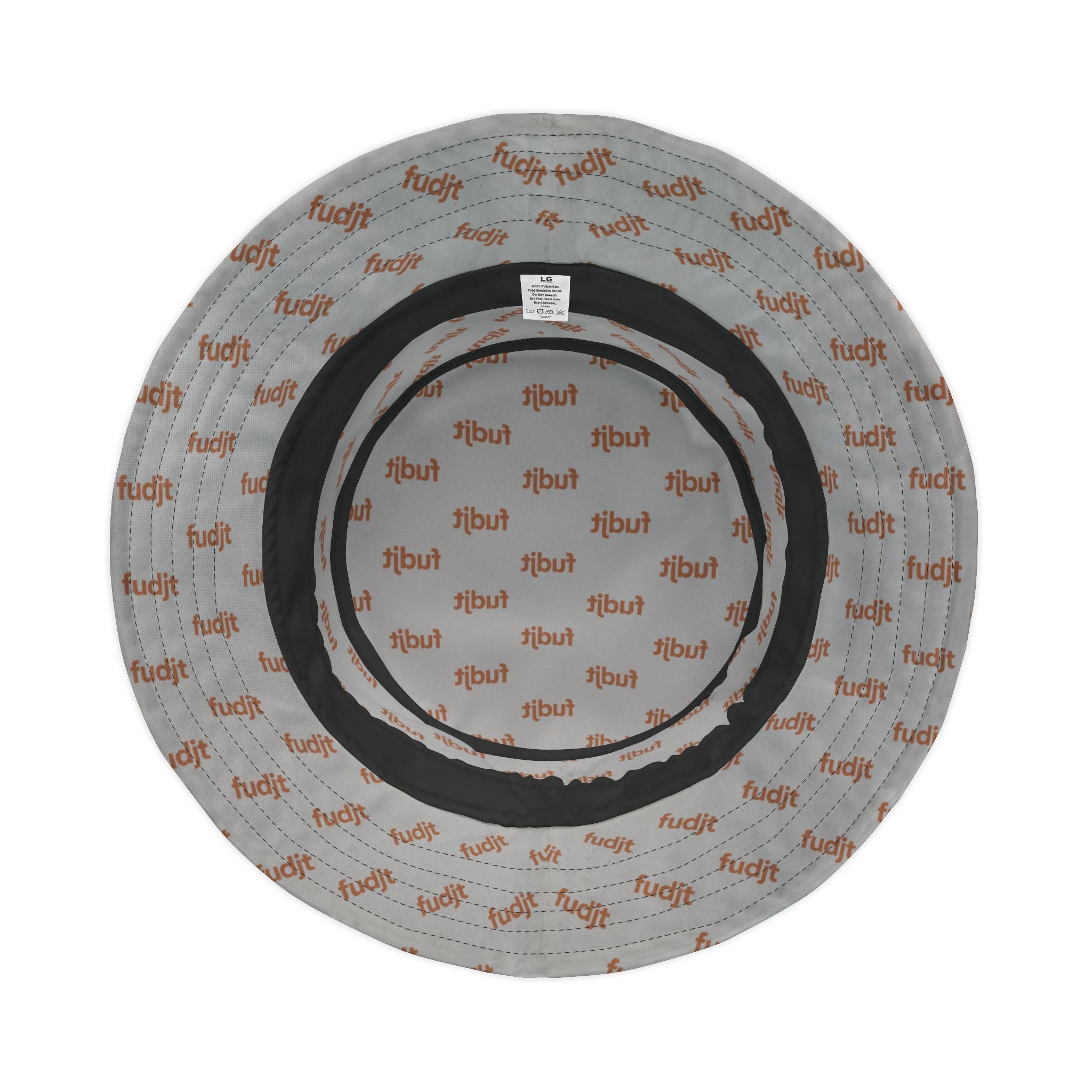 Trendy Brown fudjt All Over on Light Gray Bucket Hat