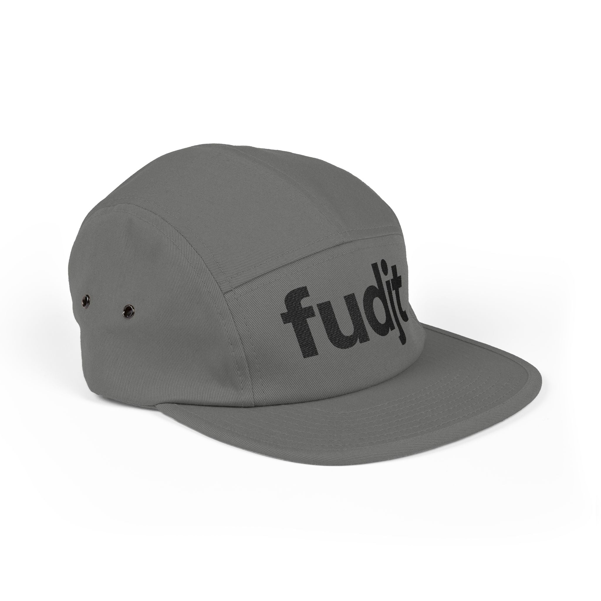 Embroidered 5 Panel Cap - Black fudjt Logo - 6 Colors
