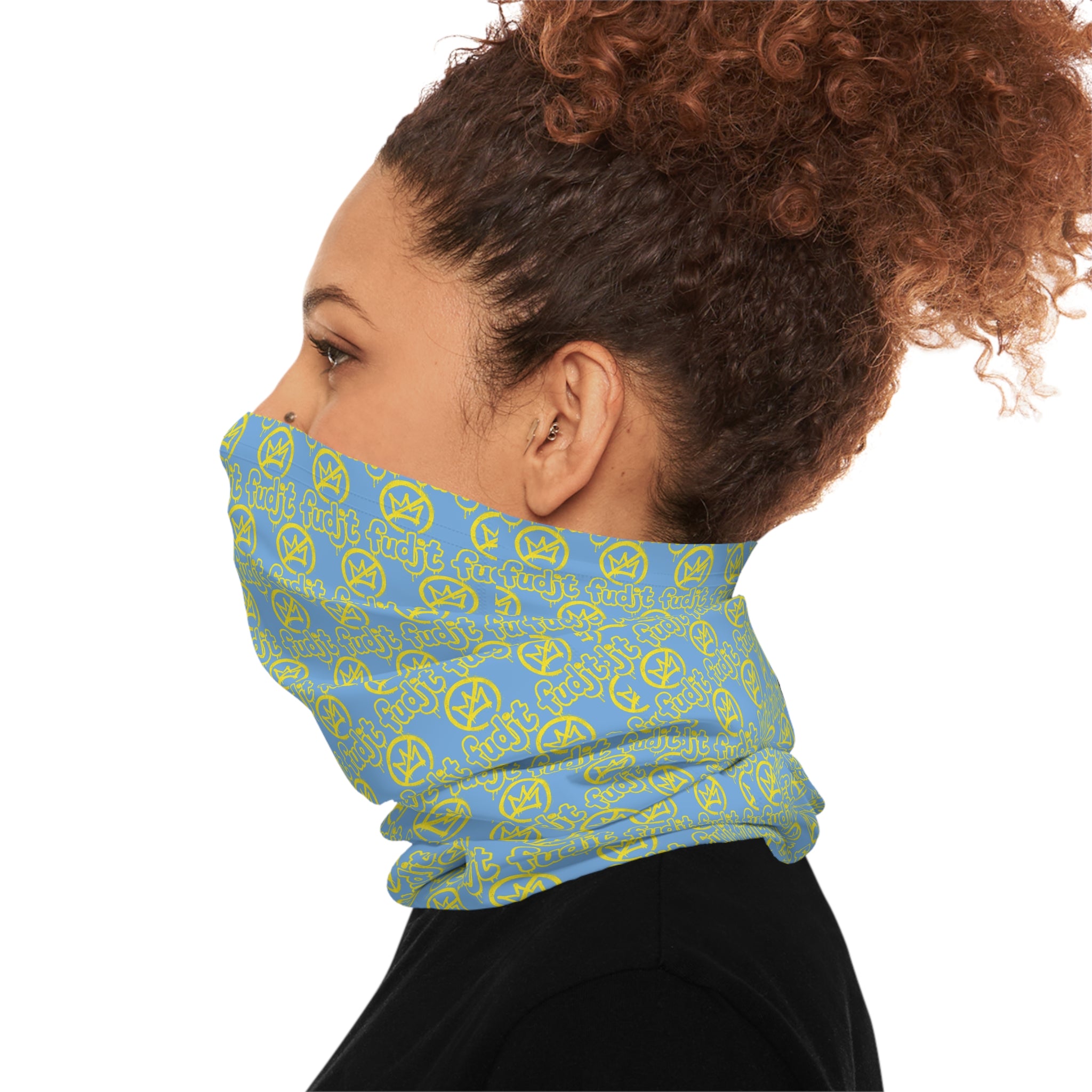 Light Blue Golden fudjt No Kings 1.25 Neck Gaiter