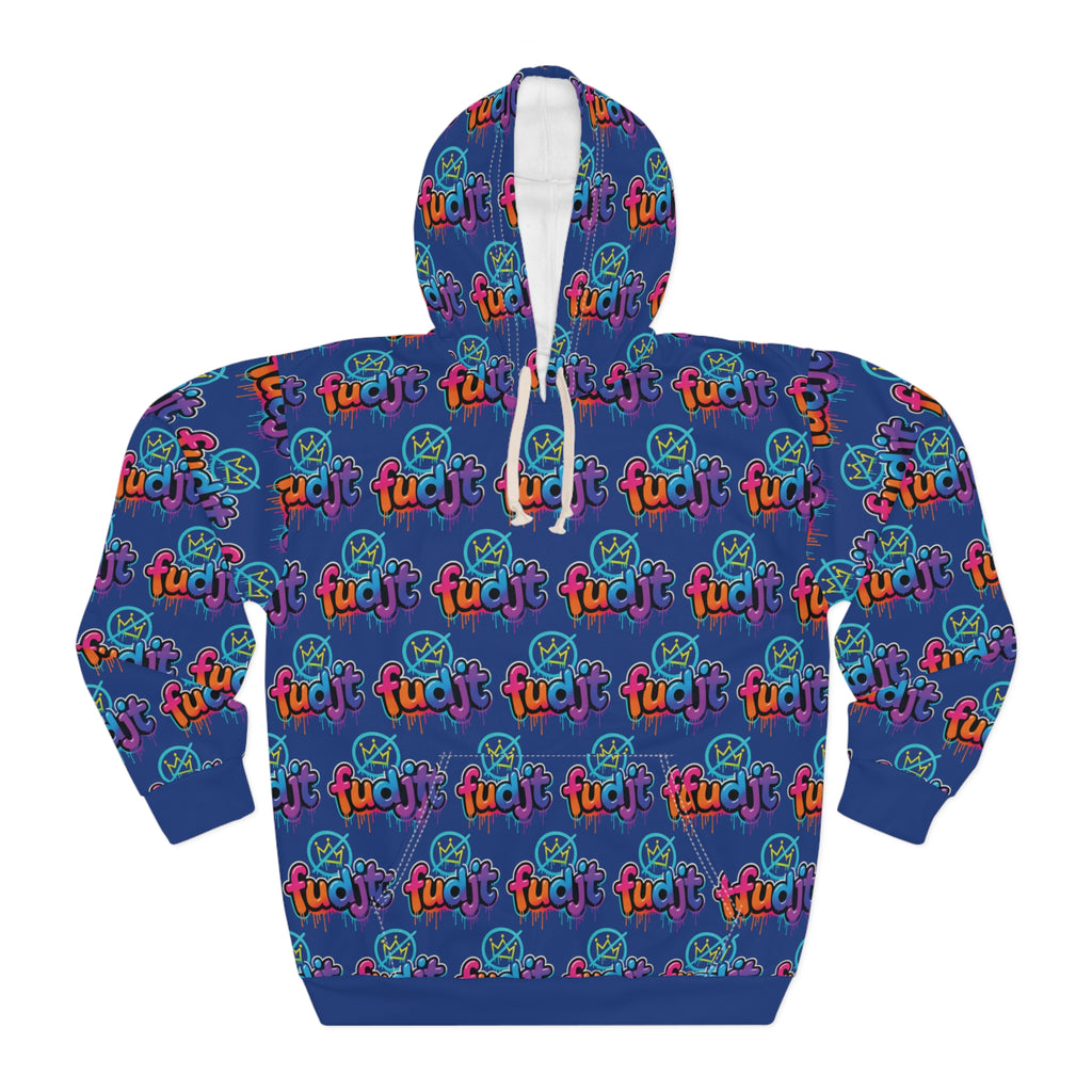 fudjt No Kings Clown Town Hoodie | All Over Dark Blue 5