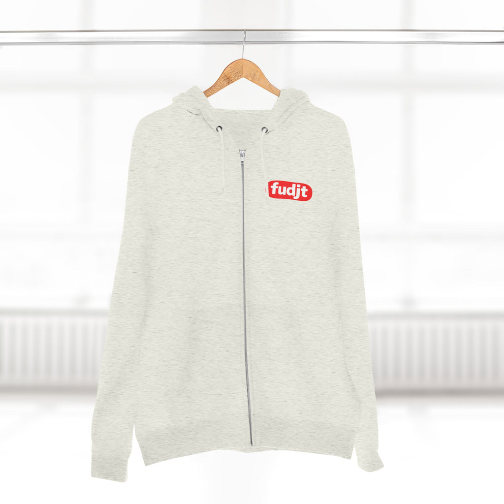 fudjt Anti-Supremacy Red Badge Zip Hoodie | Front & Back Graphic | 8 Colors