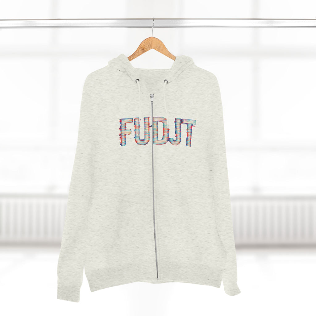 FUDJT Glitch Zip Hoodie | Bold Front & Backside | 7 Colors