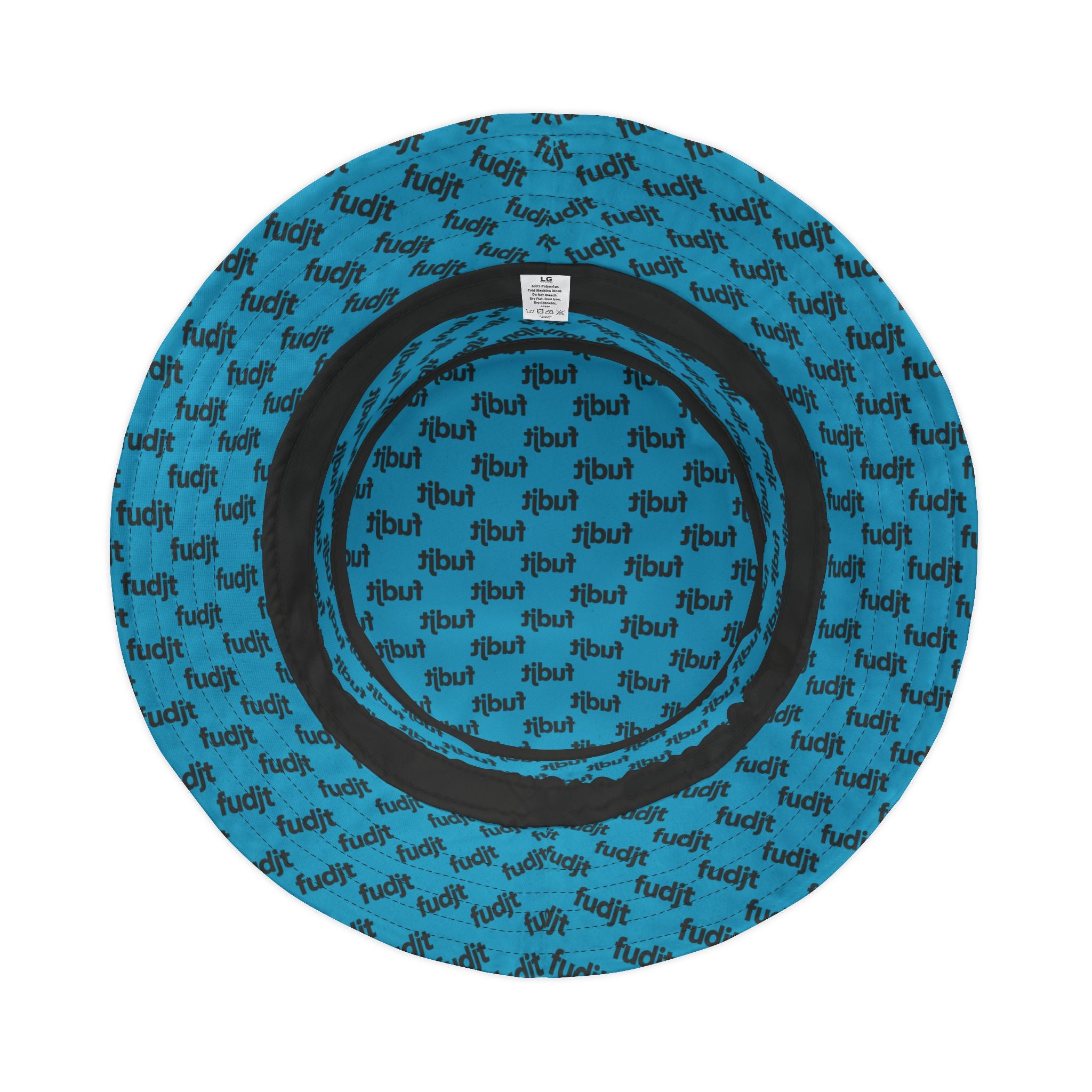 Trendy Black fudjt All Over Turquoise Bucket Hat