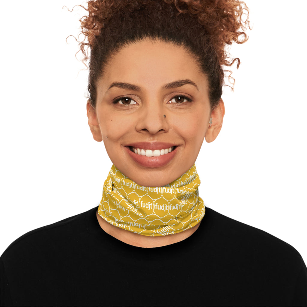 Yellow & White fudjt Unbroken Chain 1.25 Neck Gaiter