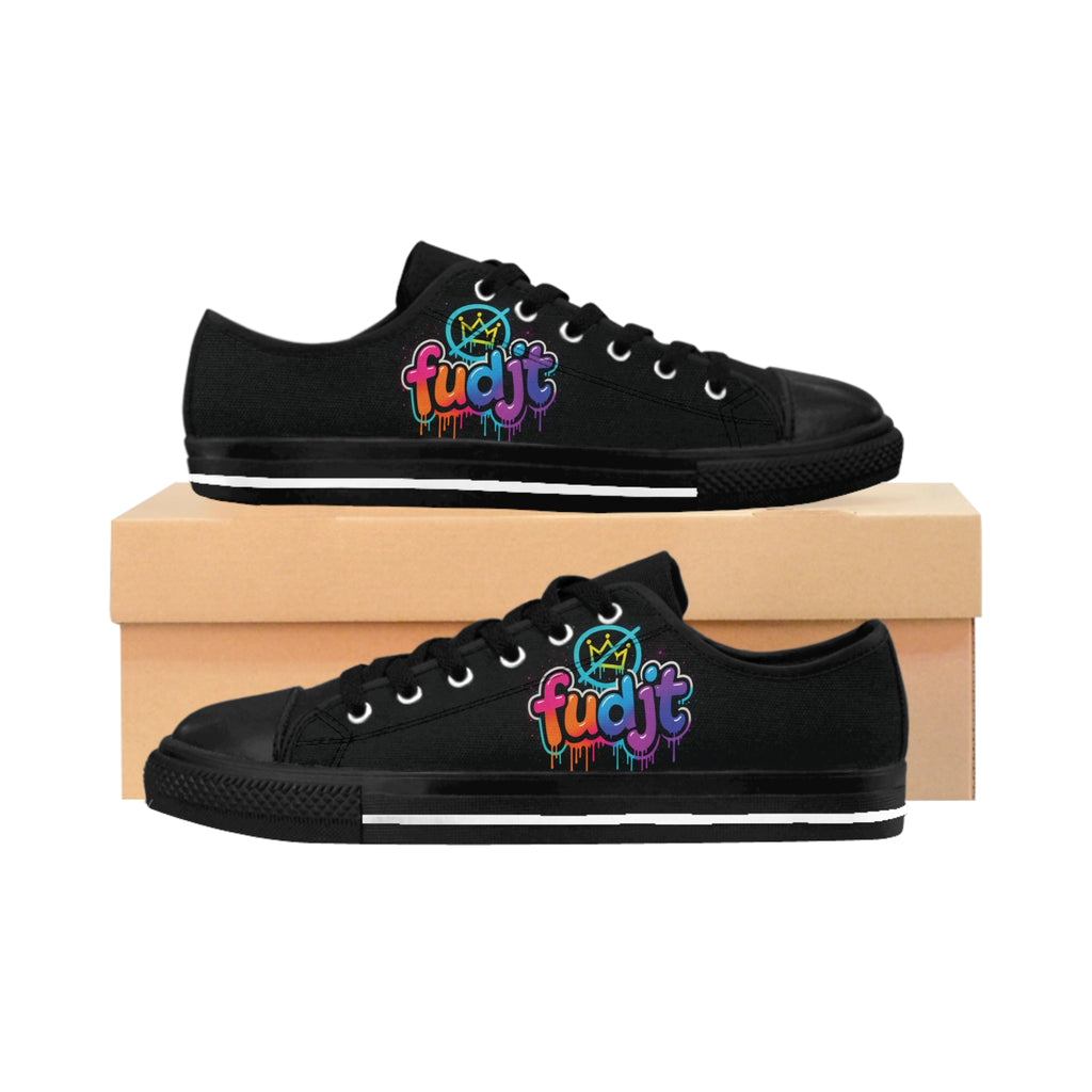 fudjt No Kings Clown Town Street Style Sneakers | Men & Boys Black Low Top