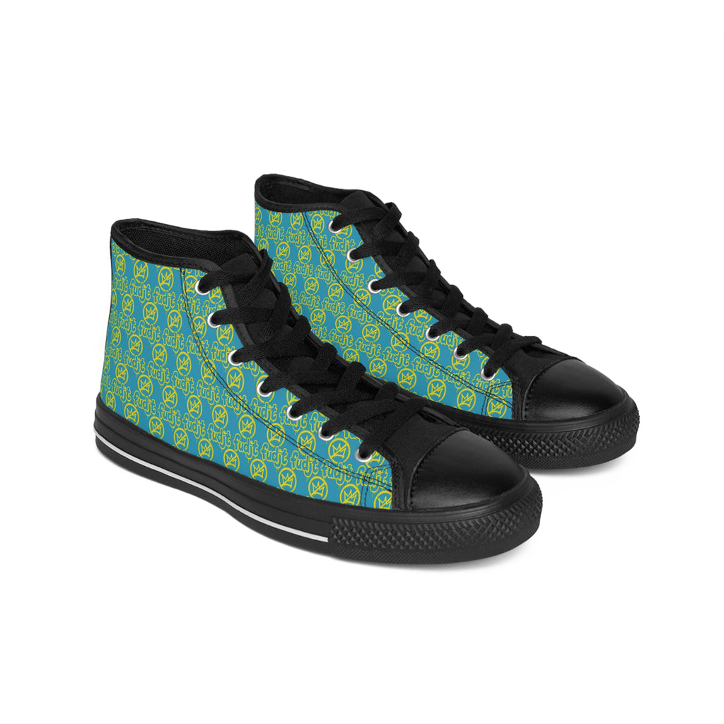 Turquoise Golden fudjt No Kings Street Style Sneakers | Women & Girls 1 High Top