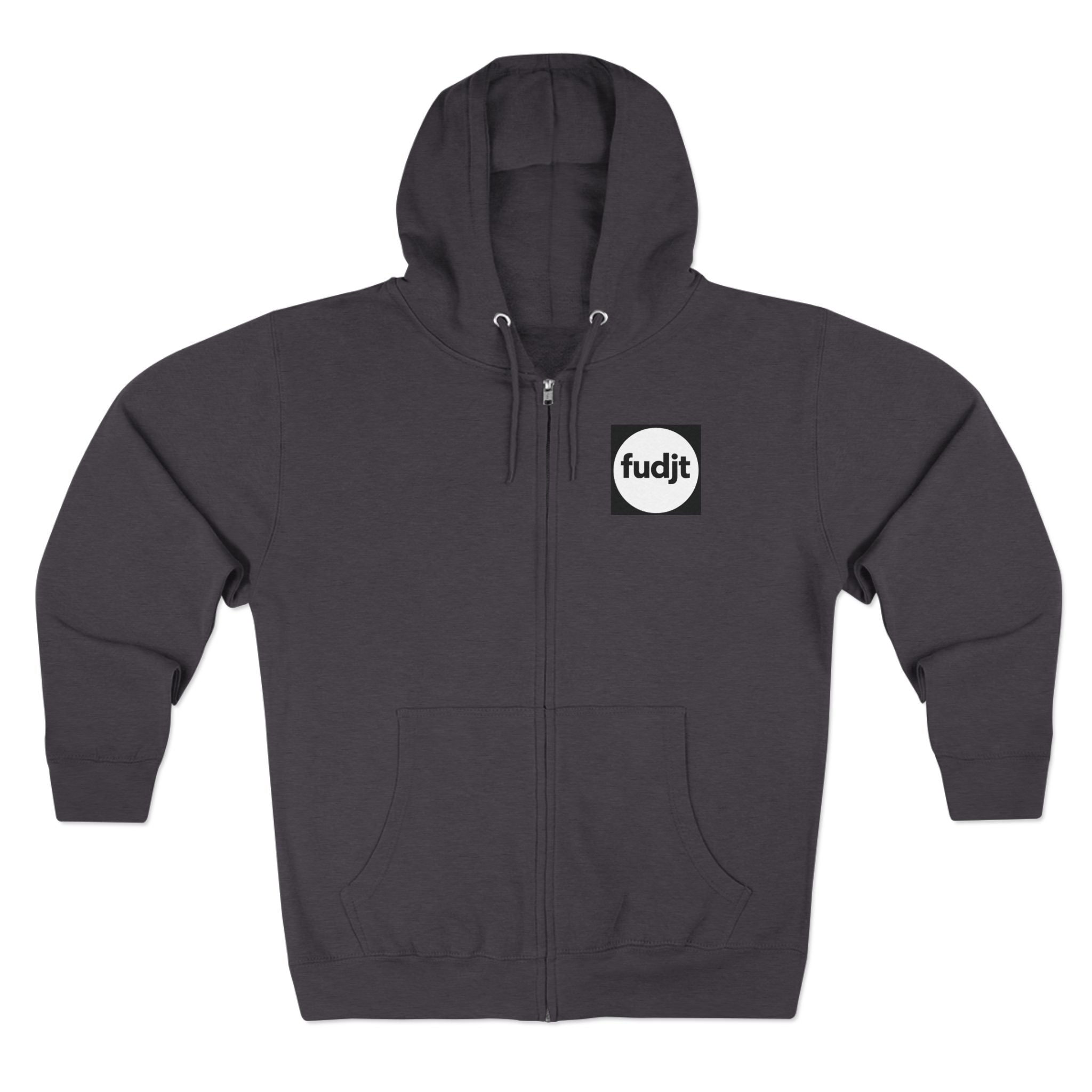 Bye-Bye Bondi | Black Square fudjt Circle Front, Smoke Screen Retro Backside Zip Hoodie | 8 Colors