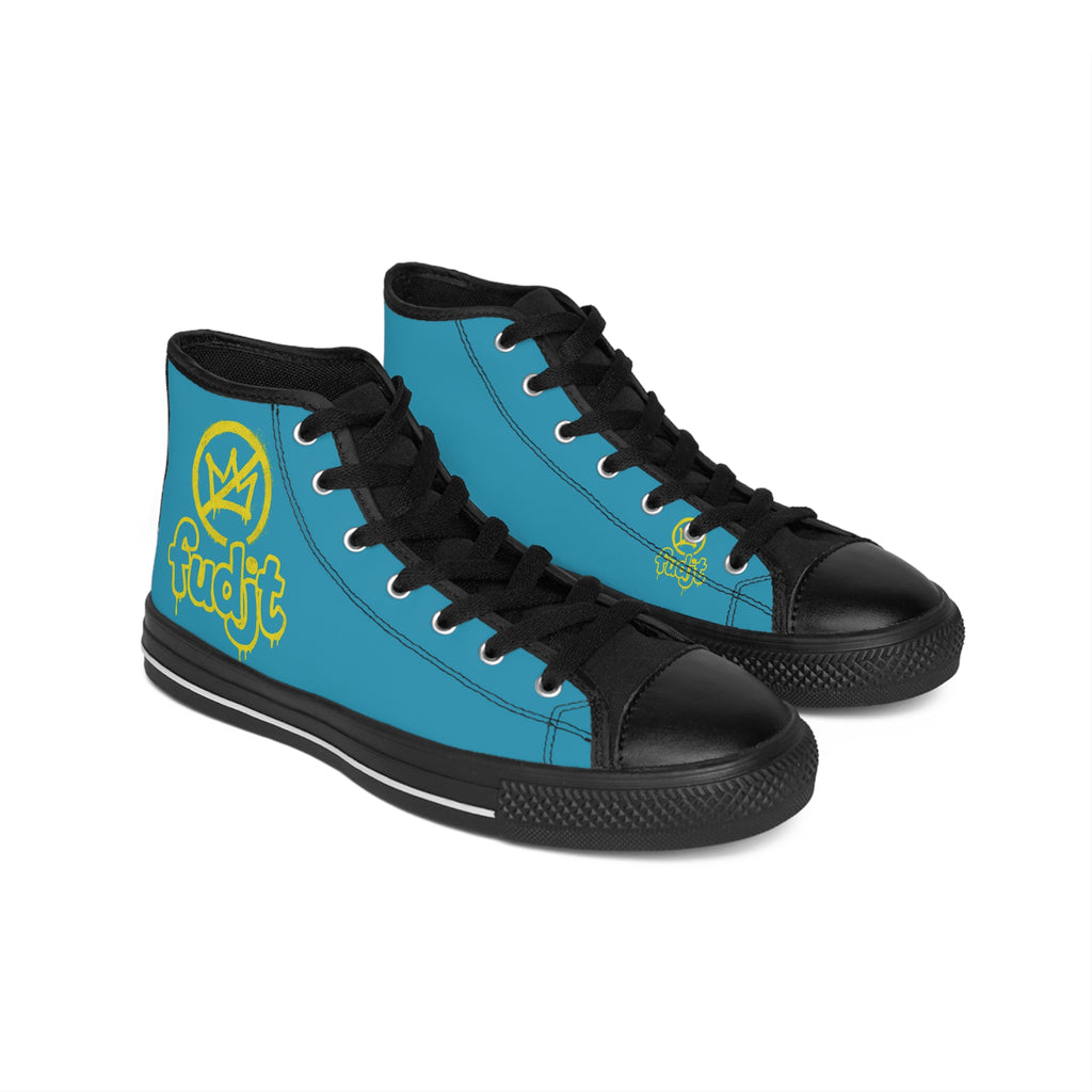 Turquoise Golden fudjt No Kings Street Style Sneakers | Men & Boys 3.75 High Top