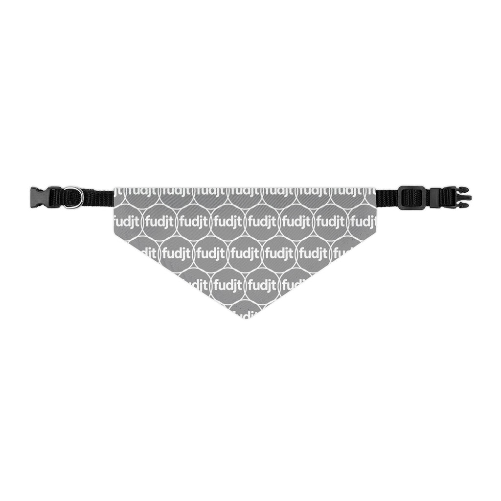 Gray fudjt Unbroken Chain 1.25  Bandana Collar for Dogs, Cats & More | 4 Sizes