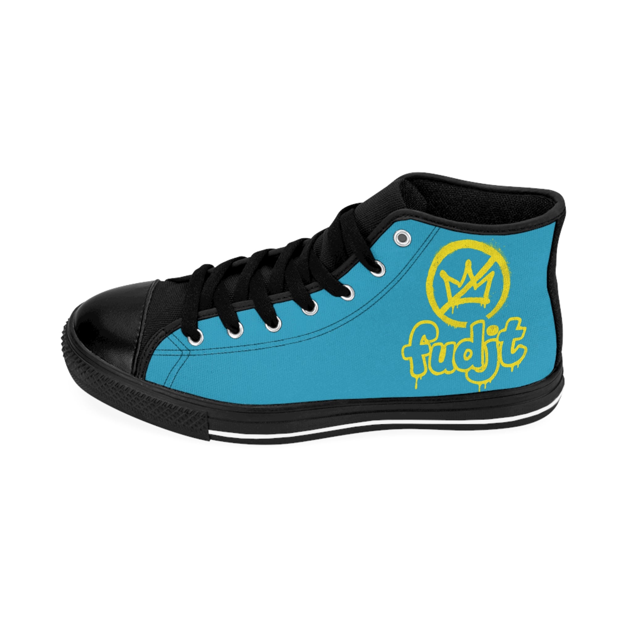 Turquoise Golden fudjt No Kings Street Style Sneakers | Men & Boys 3.75 High Top