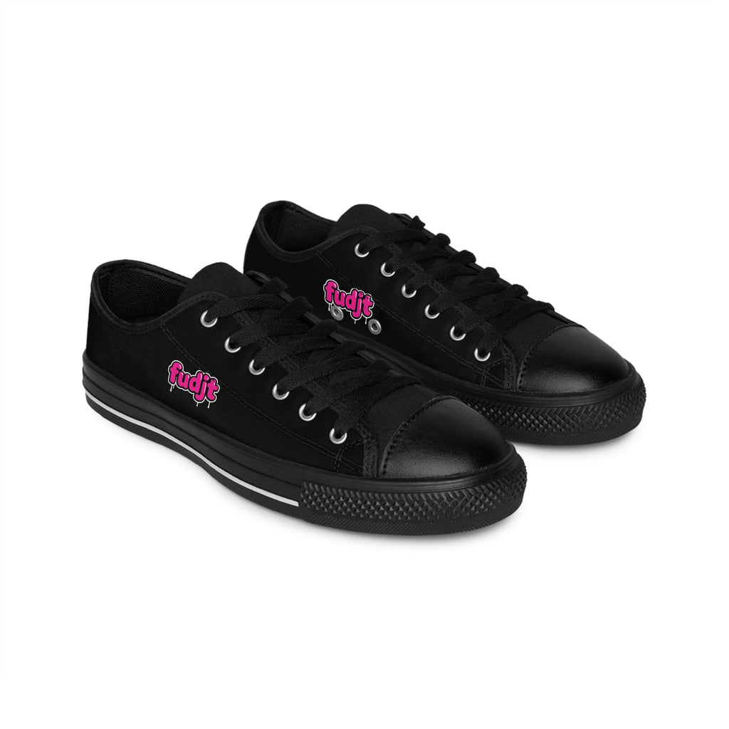 Black fudjt Pink Drip Sneakers | Women & Girls