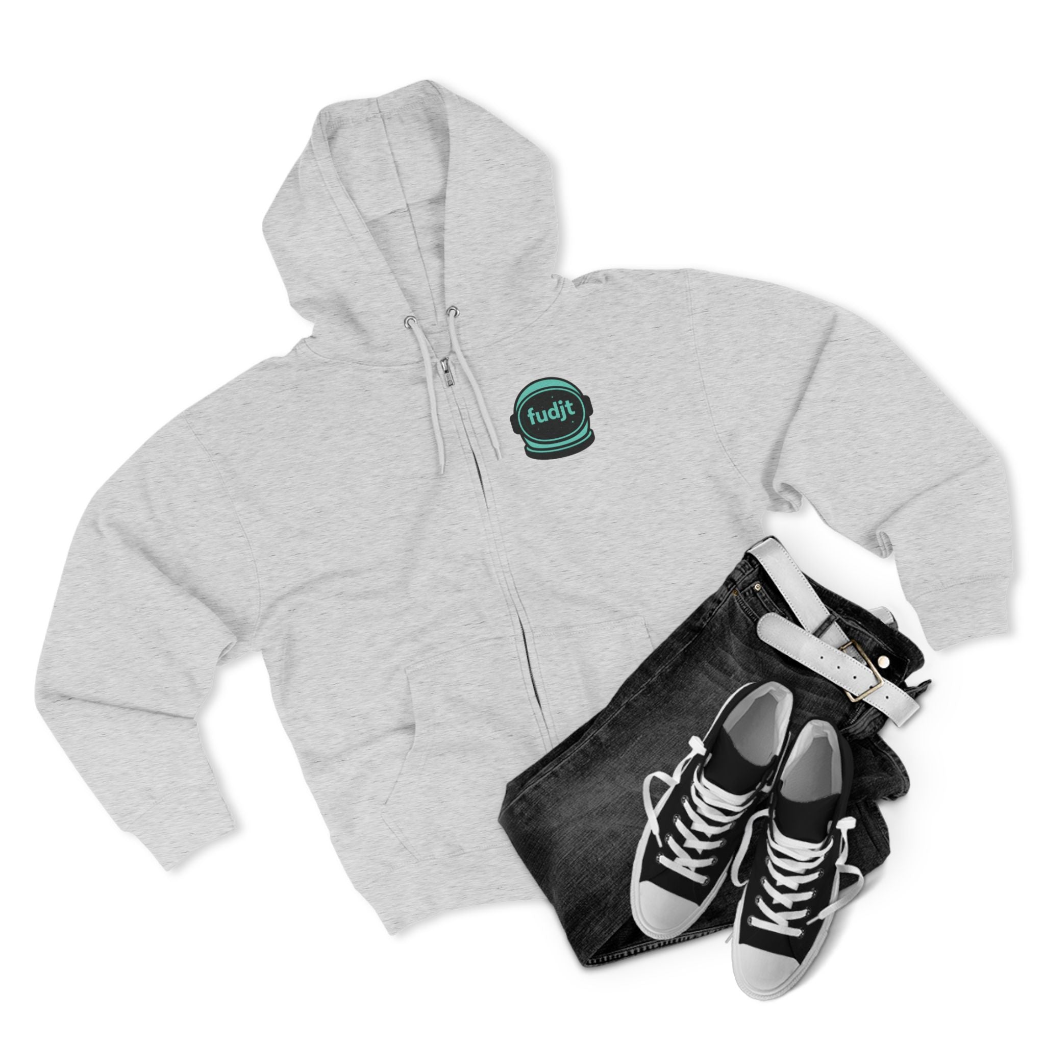 Zip Hoodie with Green Space fudjt | Front & Back Graphic | 9 Colors