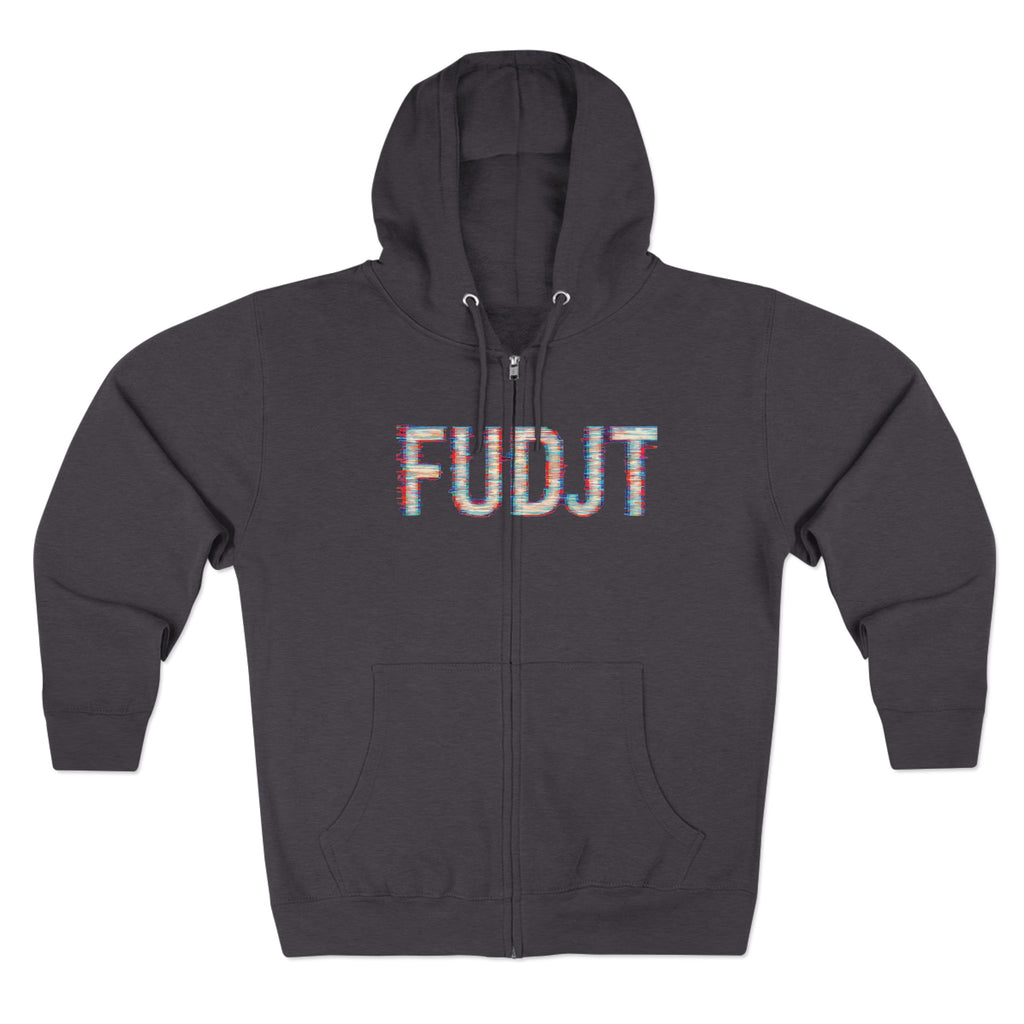 FUDJT Glitch Zip Hoodie | Bold Front & Backside | 7 Colors