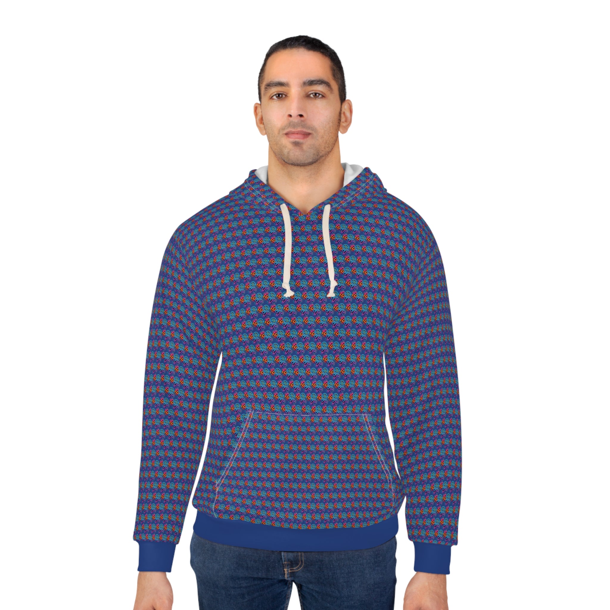 fudjt No Kings Clown Town Hoodie | All Over Dark Blue Stagger Lee 1-45
