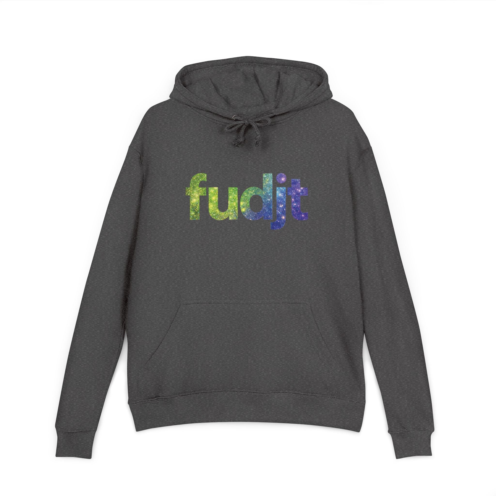 fudjt Galaxy French Terry Hoodie | Colorful Space Text | 6 Colors