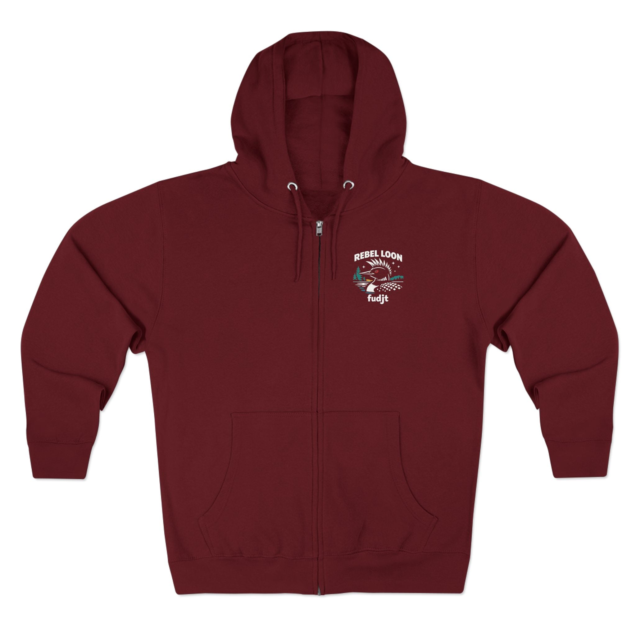 fudjt Rebel Loon Naturescape Zip Hoodie | Front & Back Graphic | 5 Colors
