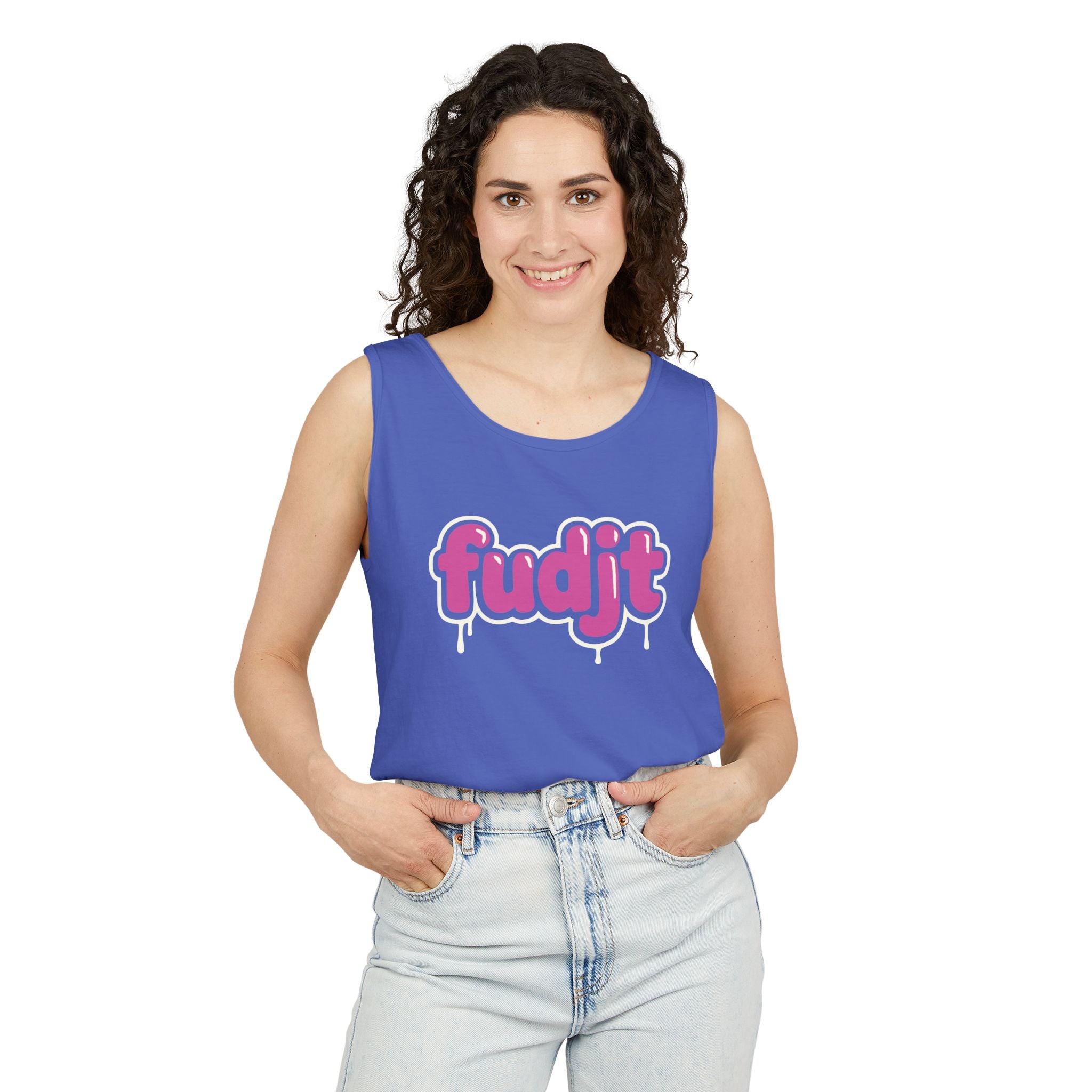 Pink Drip fudjt Long Tank Top | 16 Colors
