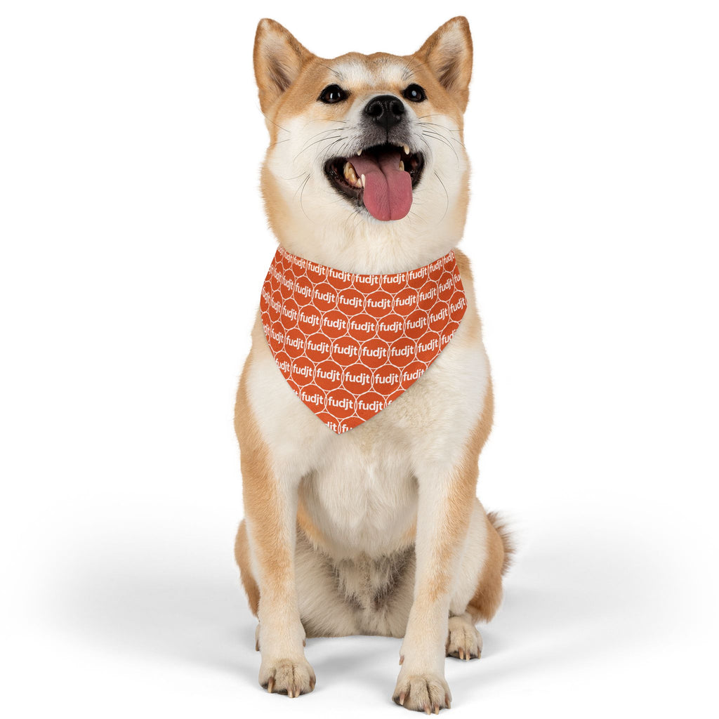 Orange fudjt Unbroken Chain 1.25  Bandana Collar for Dogs, Cats & More | 4 Sizes