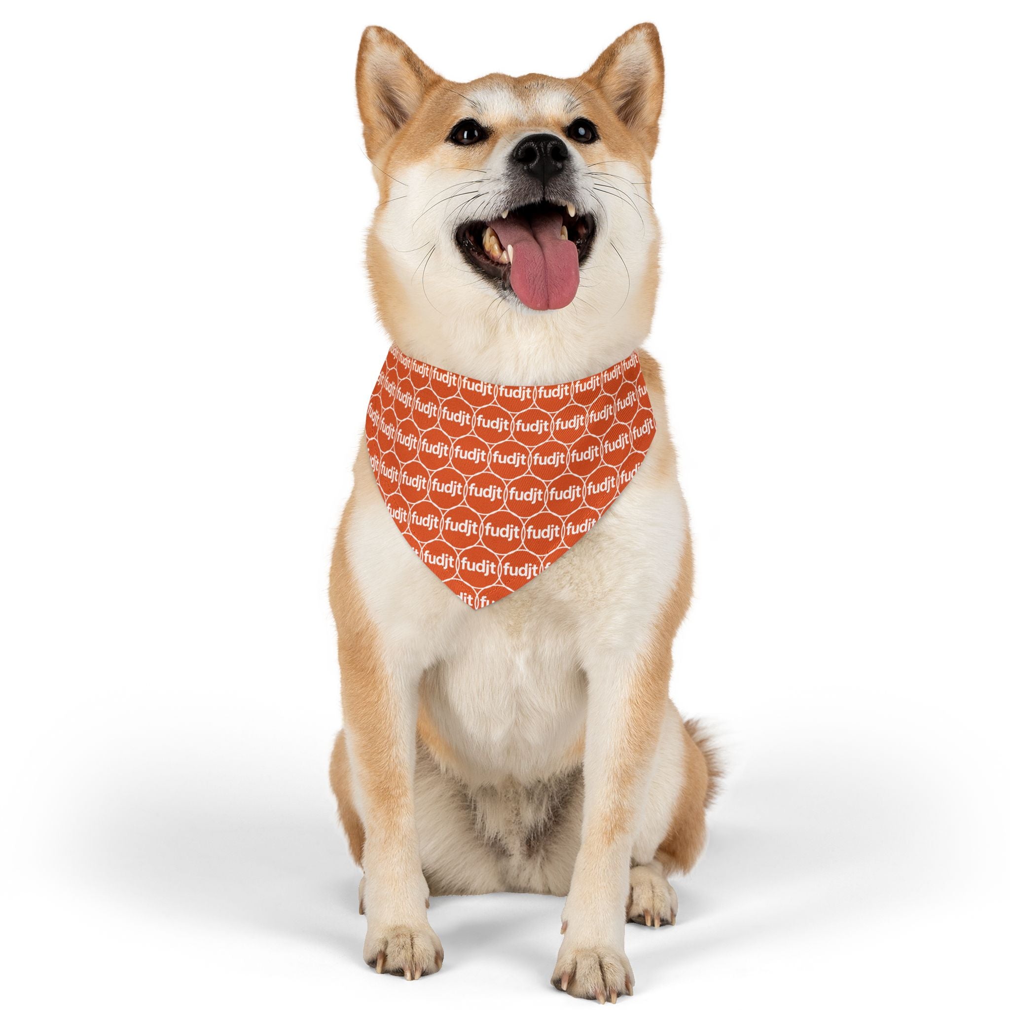 Orange fudjt Unbroken Chain 1.25  Bandana Collar for Dogs, Cats & More | 4 Sizes