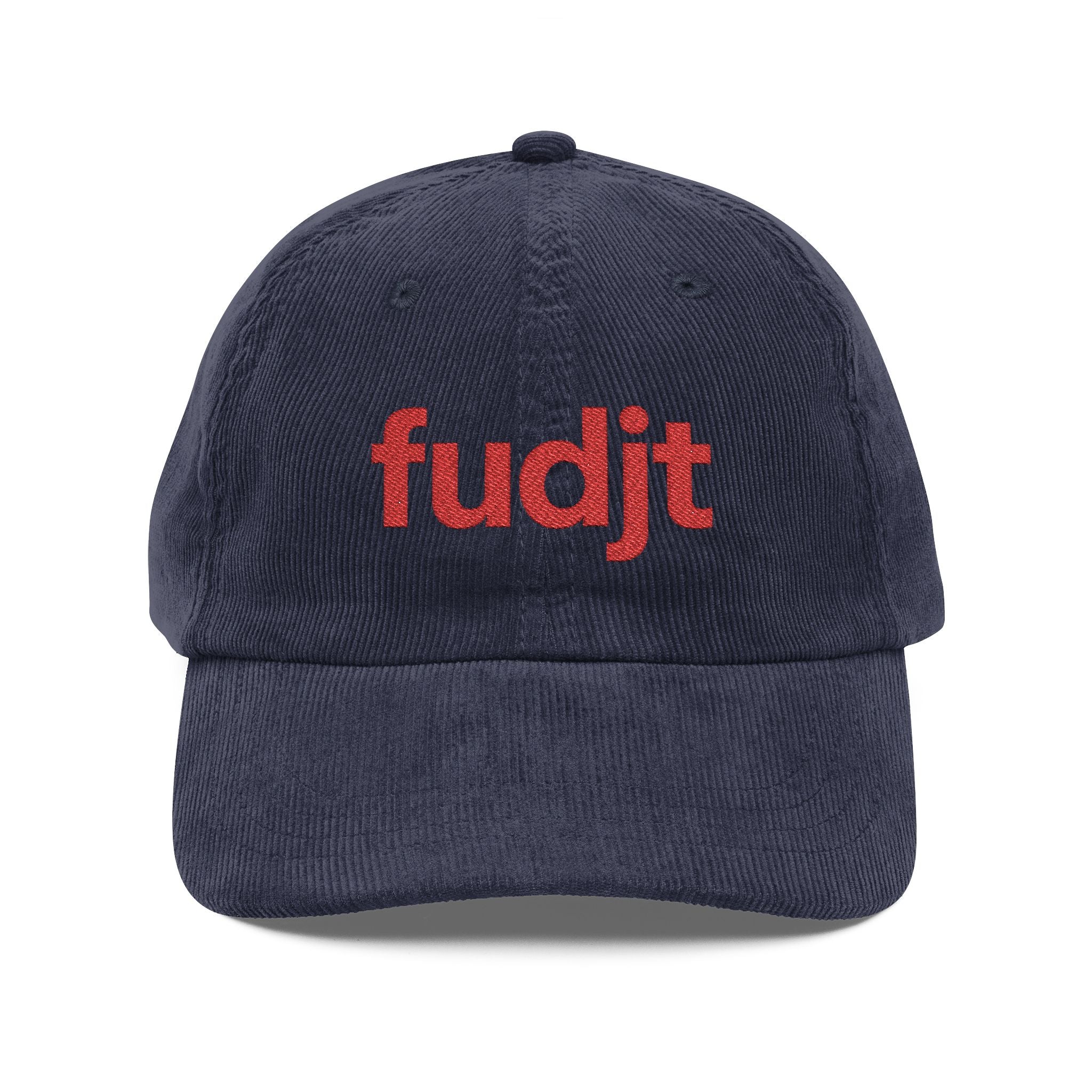 Vintage Corduroy Cap with Red fudjt Embroidery | 5 Colors