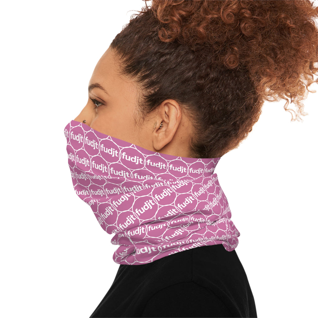 Light Pink & White fudjt Unbroken Chain 1.25 Neck Gaiter