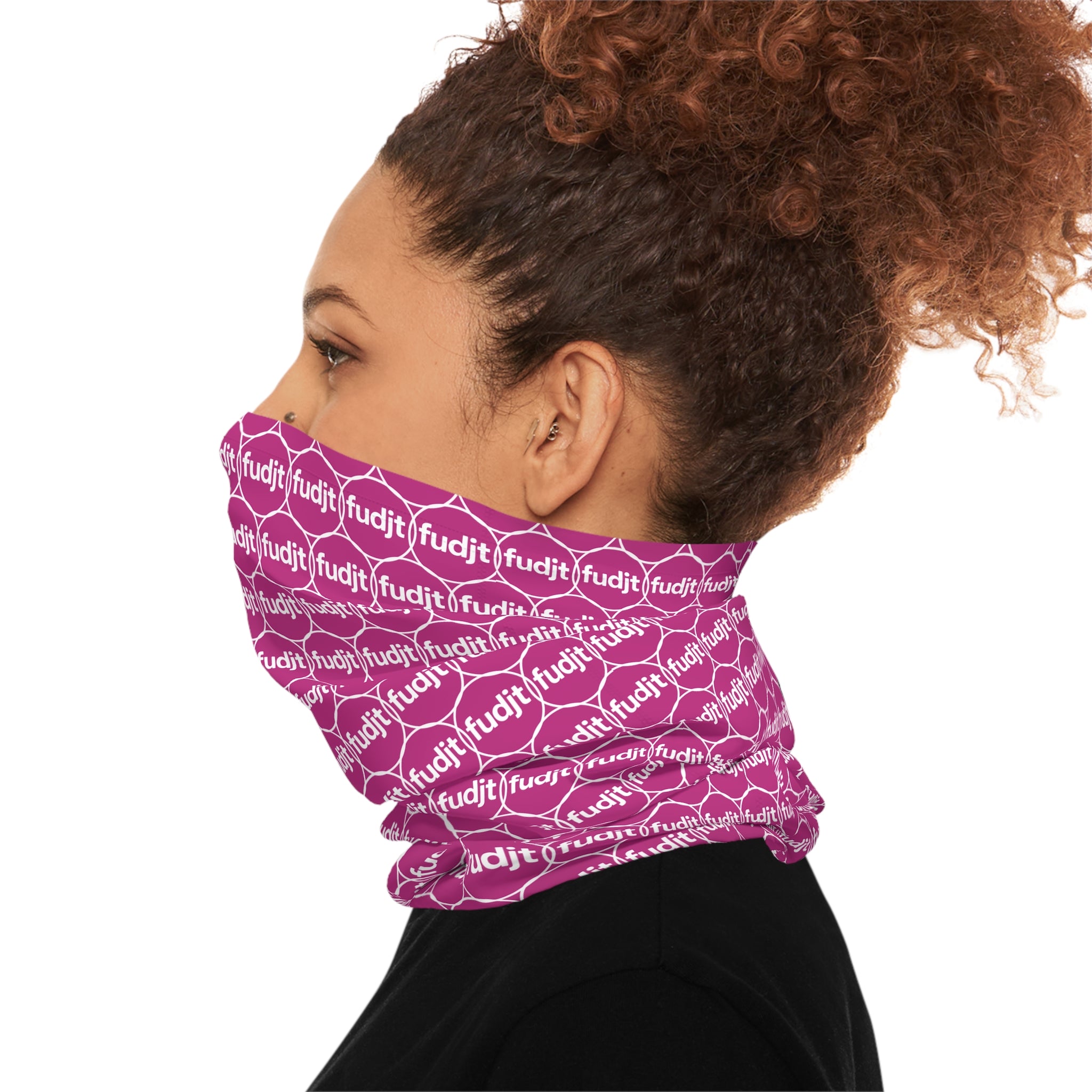 Pink & White fudjt Unbroken Chain 1.25 Neck Gaiter