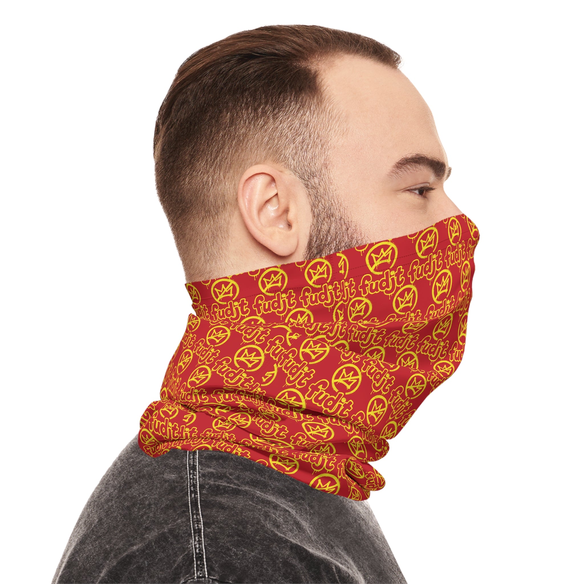 Dark Red Golden fudjt No Kings 1.25 Neck Gaiter