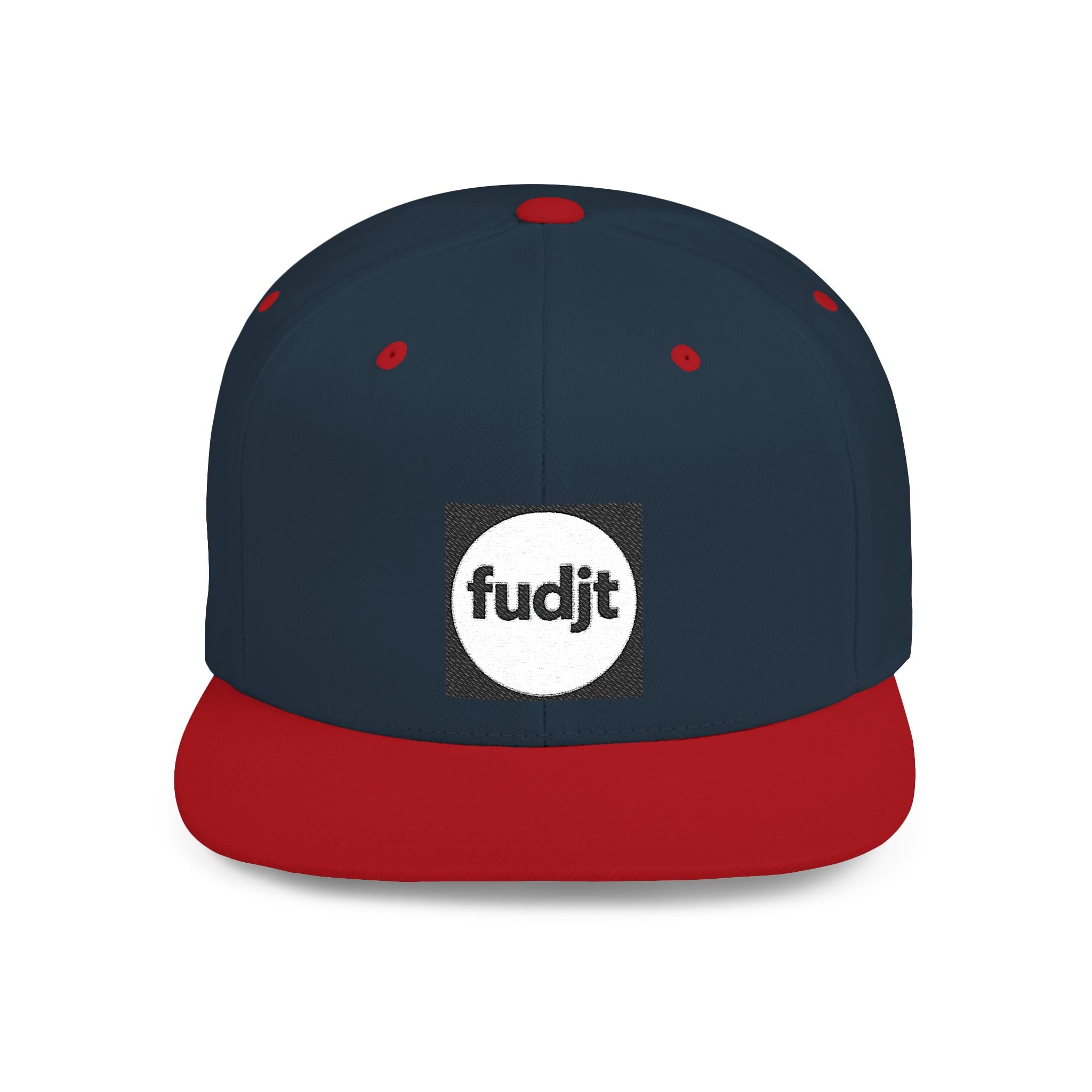 Black Square fudjt Circle Flat Bill Snapback Hat | Embroidered |  15 Colors
