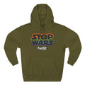 fudjt Stop Wars Hoodie – Premium Fleece Pullover with Retro Protest Graphic, White fudjt | 15 Colors