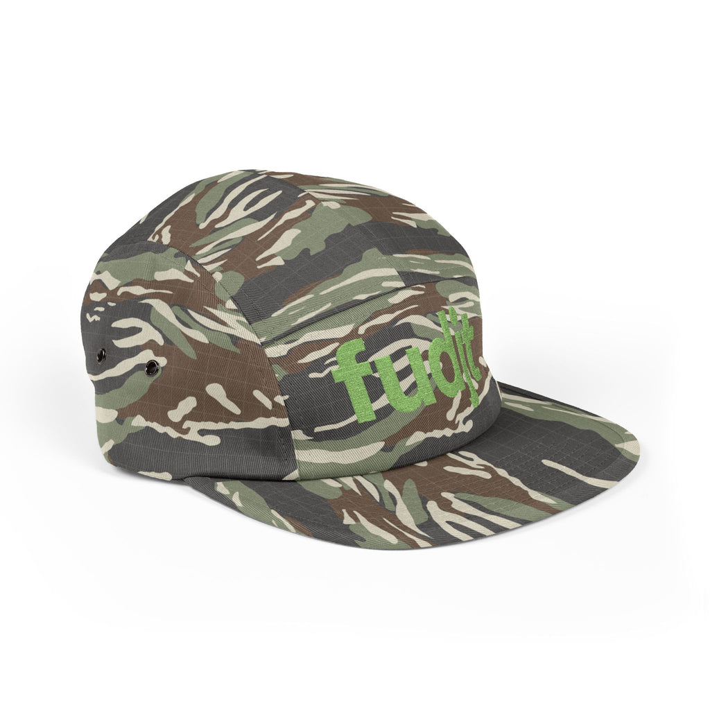 Embroidered 5 Panel Cap - Green fudjt Logo - 7 Colors