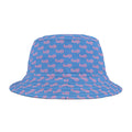 Trendy Pink fudjt All Over on Light Blue Bucket Hat
