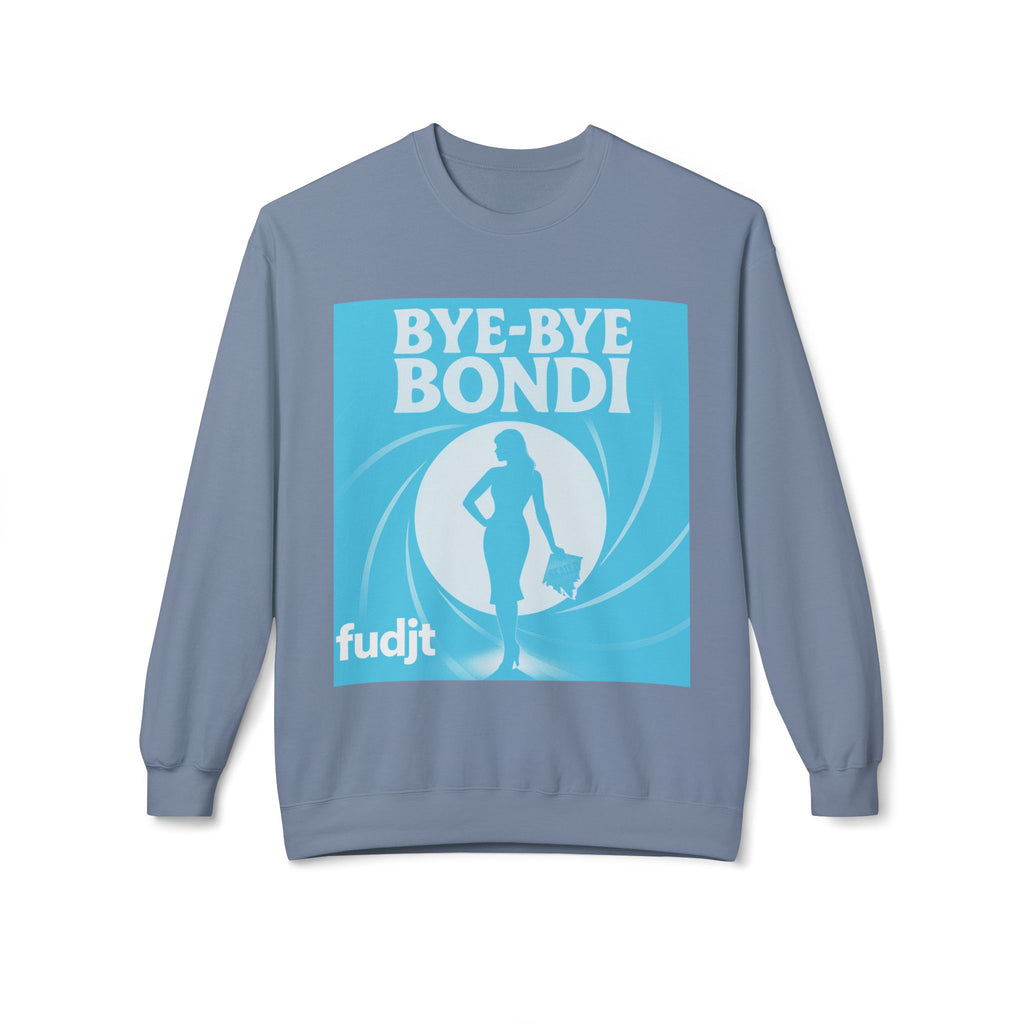 BYE-BYE BONDI | Blue Smoke Screen Retro fudjt Crewneck Sweatshirt | 14 Colors