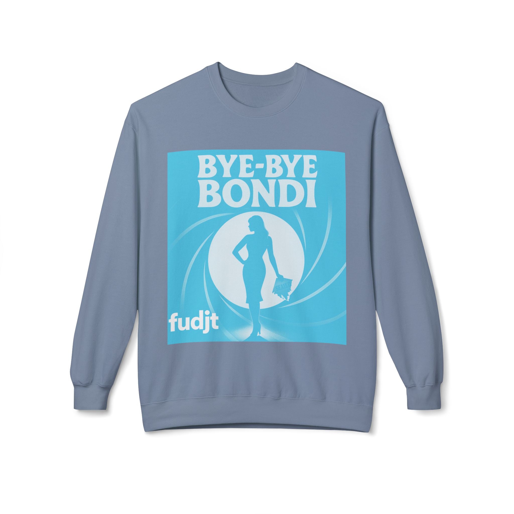 BYE-BYE BONDI | Blue Smoke Screen Retro fudjt Crewneck Sweatshirt | 14 Colors