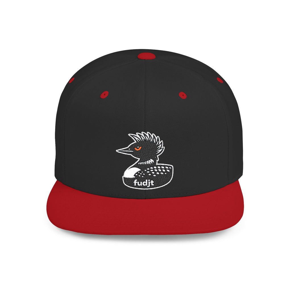 fudjt Flat Bill Snapback Hat | Rebel Loon Decoy Embroidery | 15 Colors