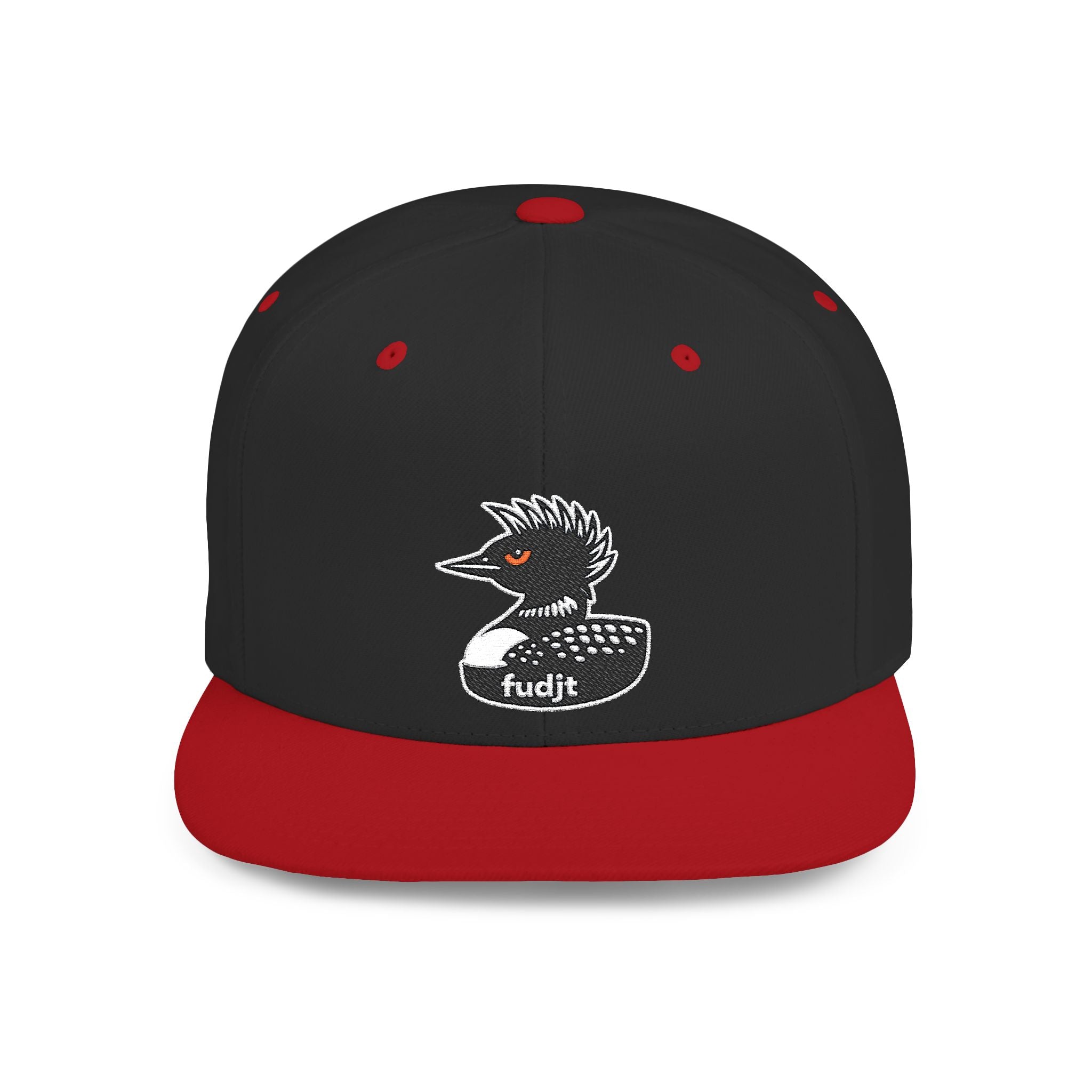 fudjt Flat Bill Snapback Hat | Rebel Loon Decoy Embroidery | 15 Colors