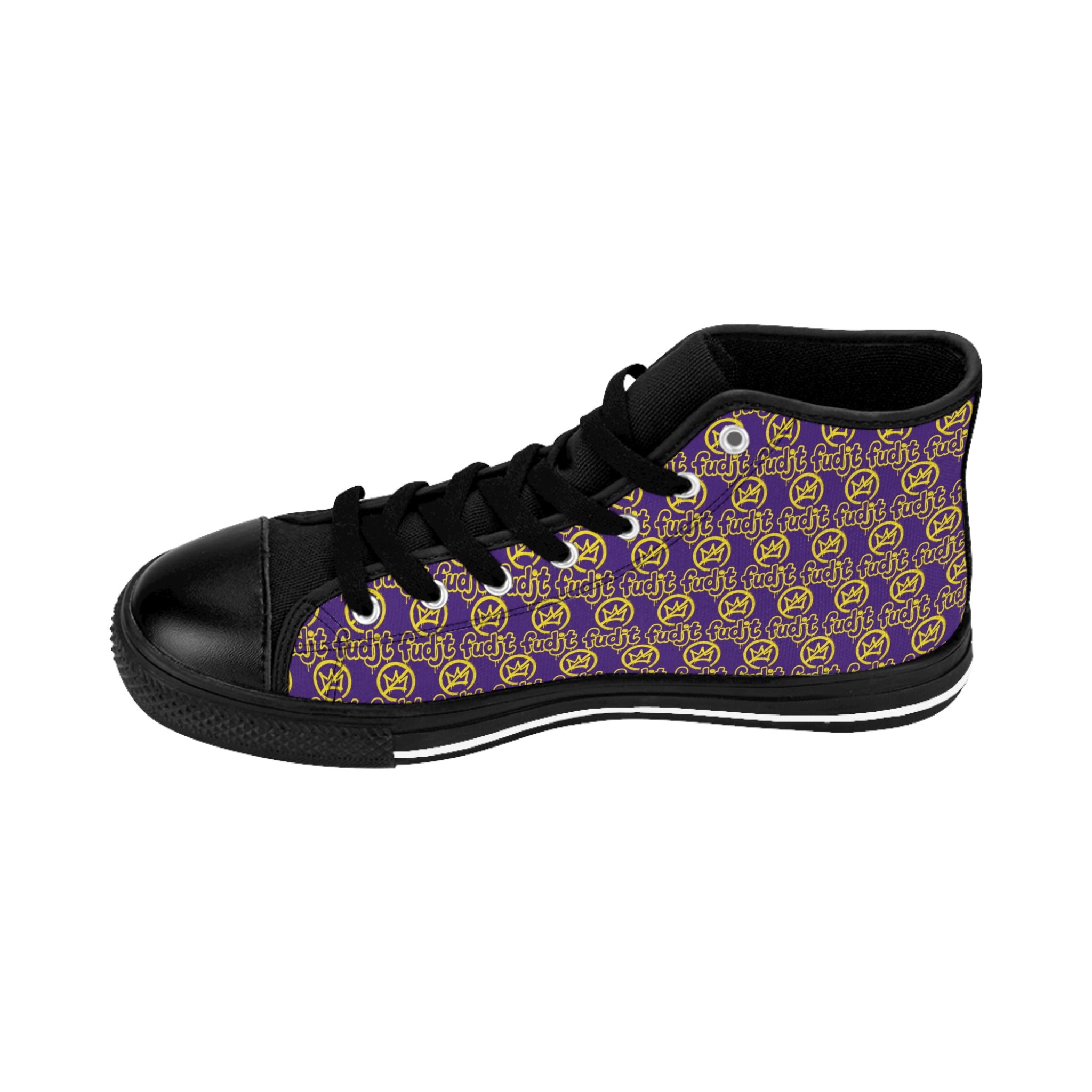 Purple Golden fudjt No Kings Street Style Sneakers | Men & Boys 1 High Top
