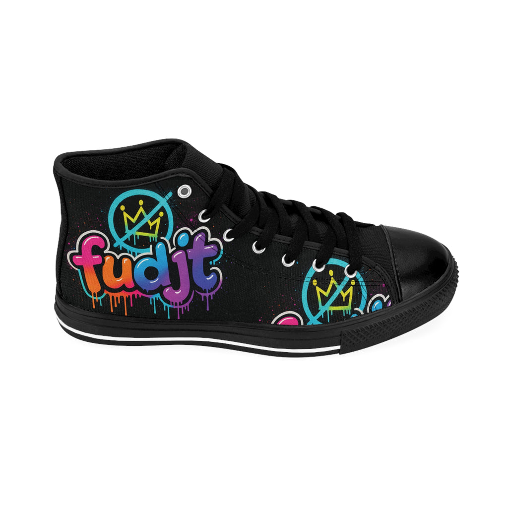 fudjt No Kings Clown Town Street Style Sneakers | Men & Boys Black & Bold High Top