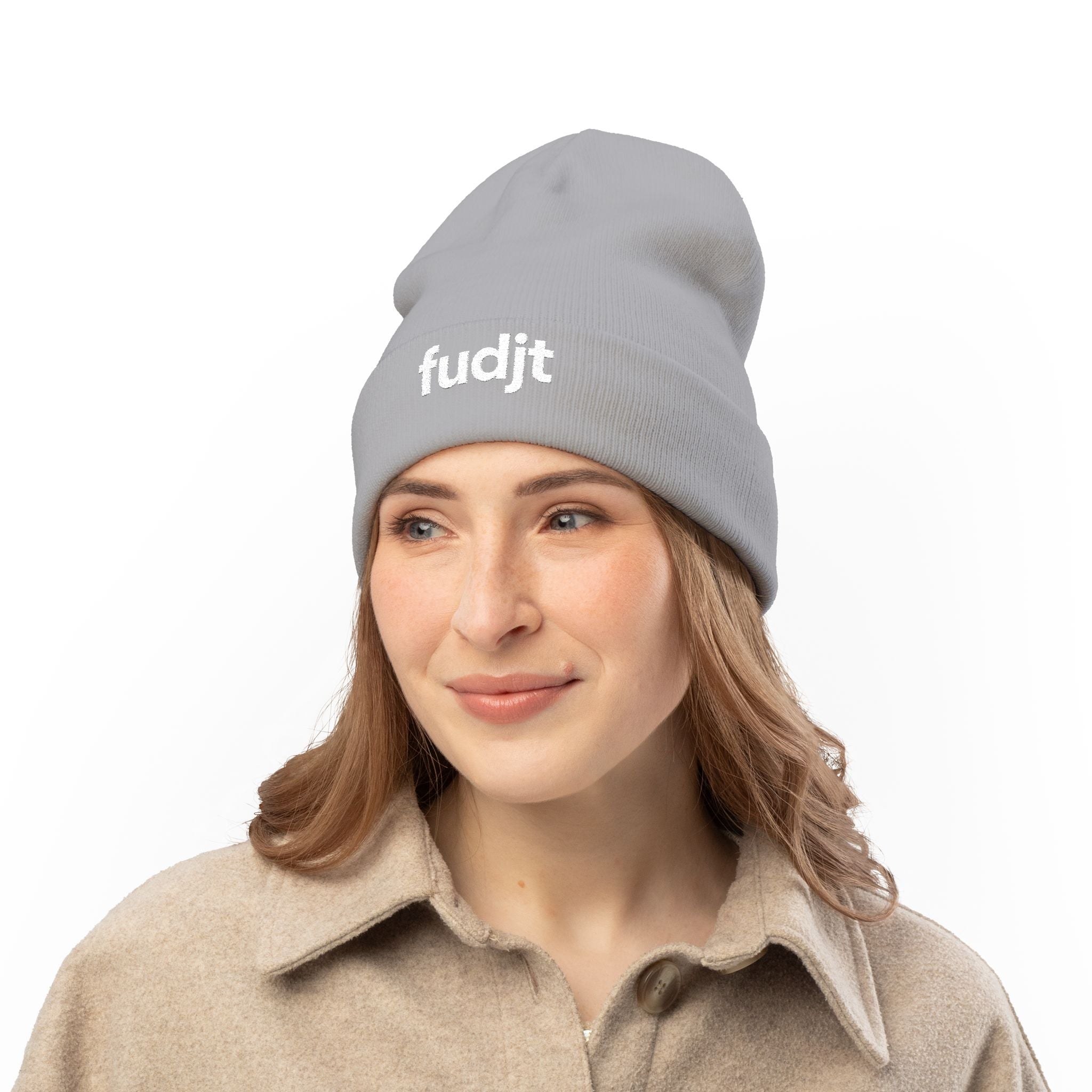Stylish & Cozy fudjt Knit Beanie | White Embroidery | 5 Colors